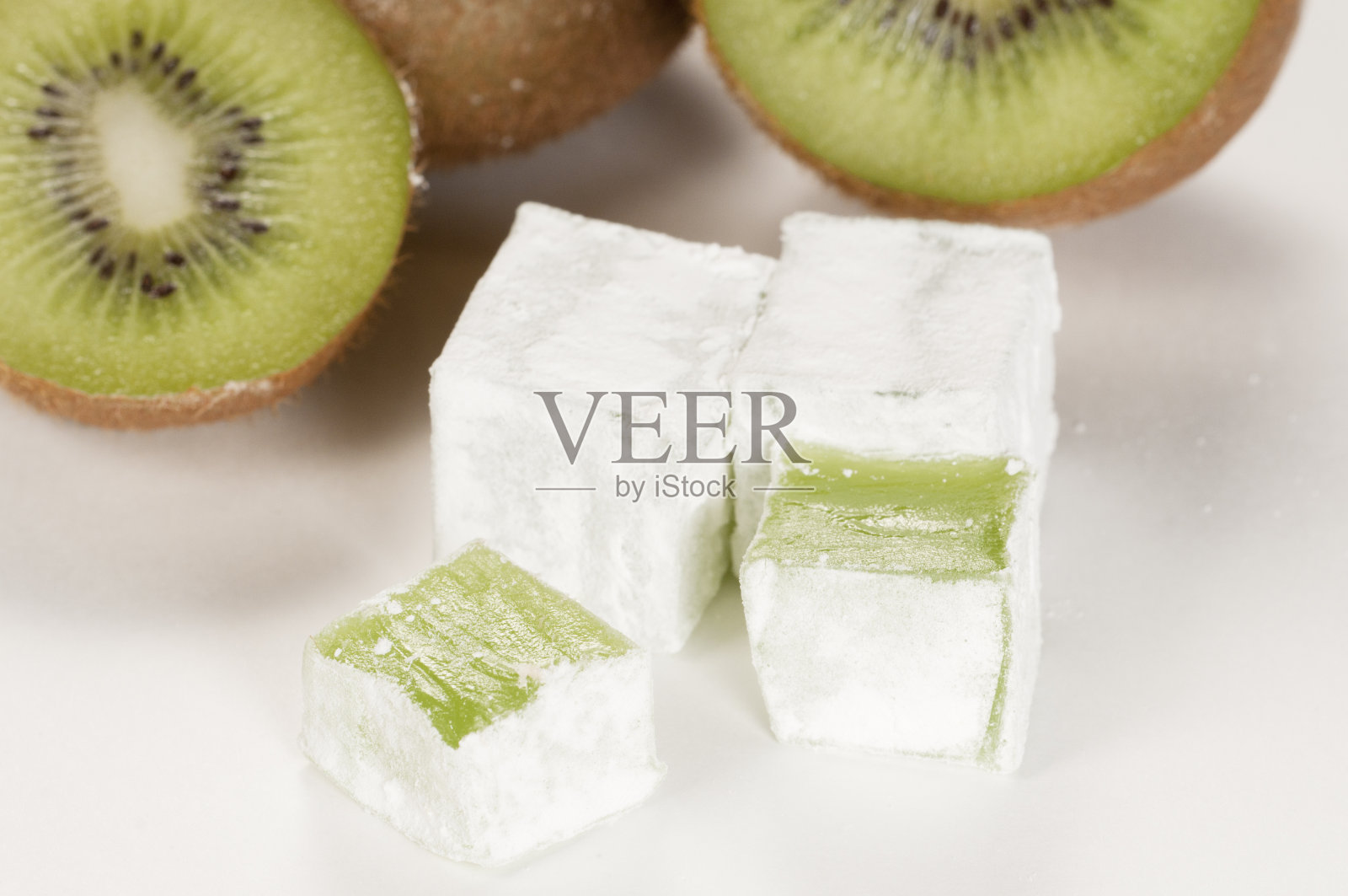 土耳其软糖配奇异果照片摄影图片