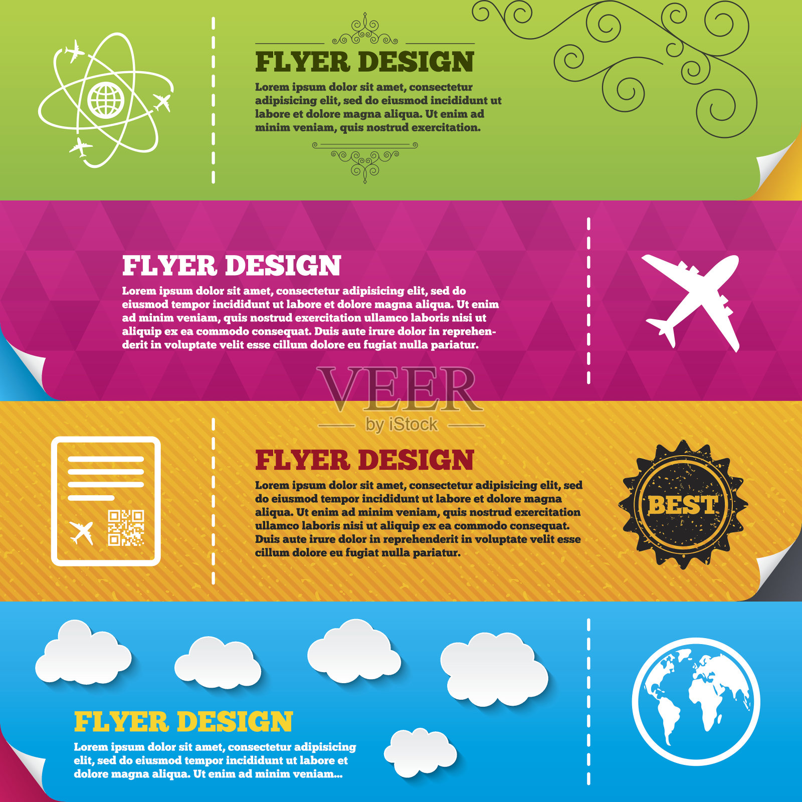 飞机图标。世界各地的象征插画图片素材