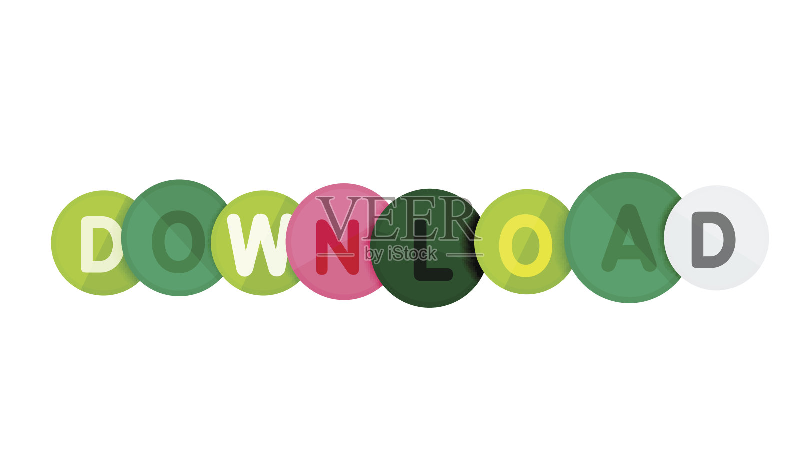 下载按钮由光滑的圆圈插画图片素材