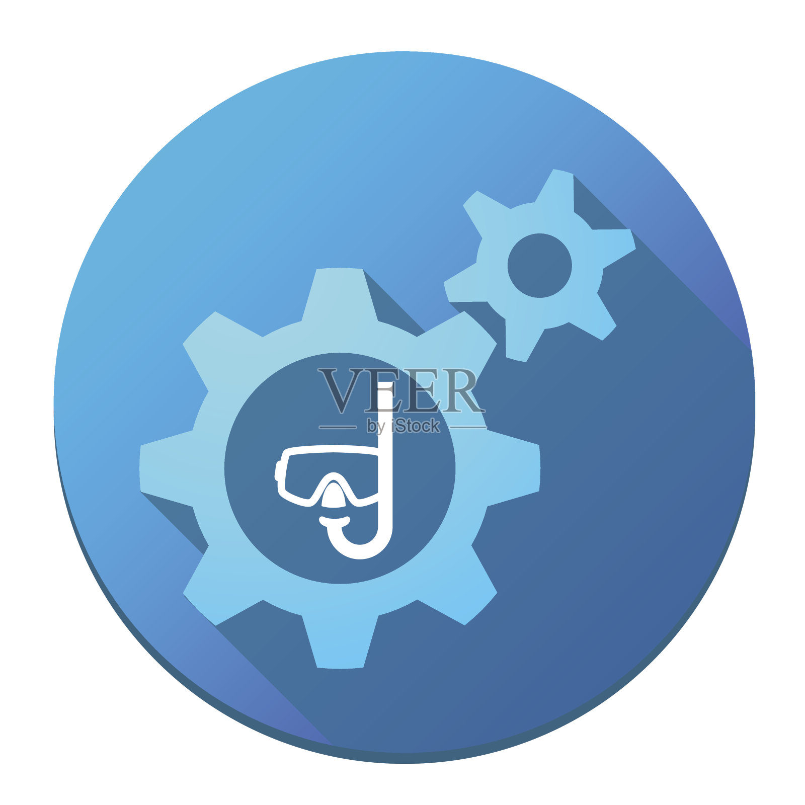 装备有潜水镜插画图片素材