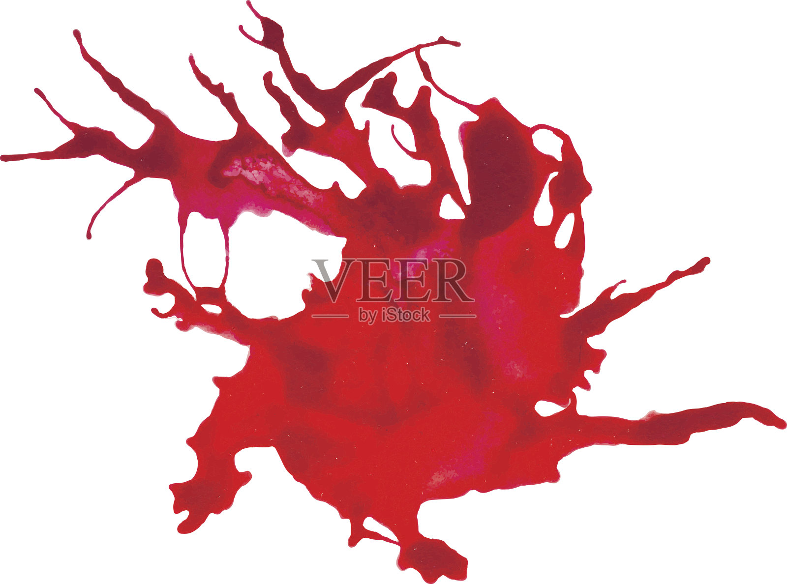 美丽的描矢量水彩飞溅。插画图片素材