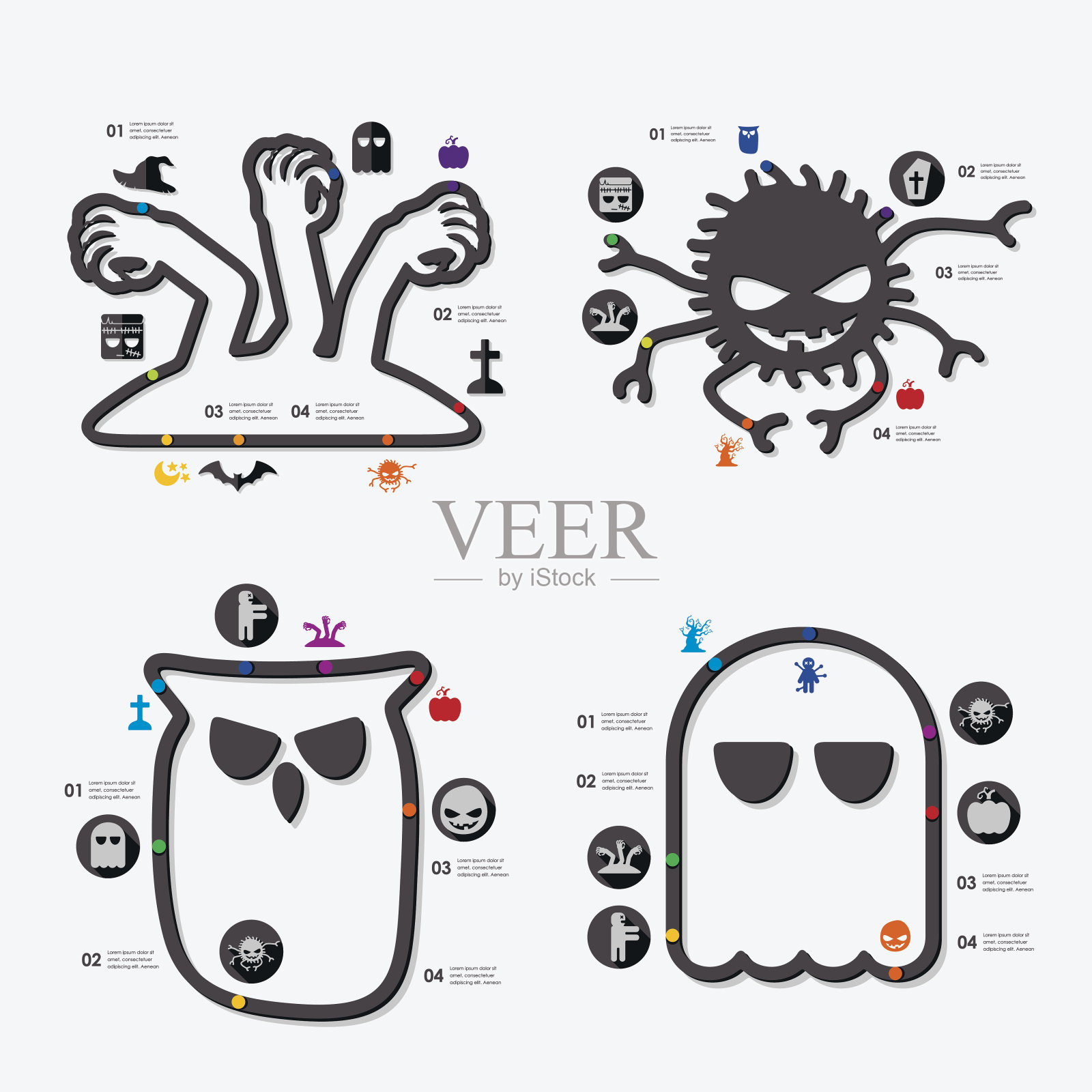 万圣节的信息图表插画图片素材