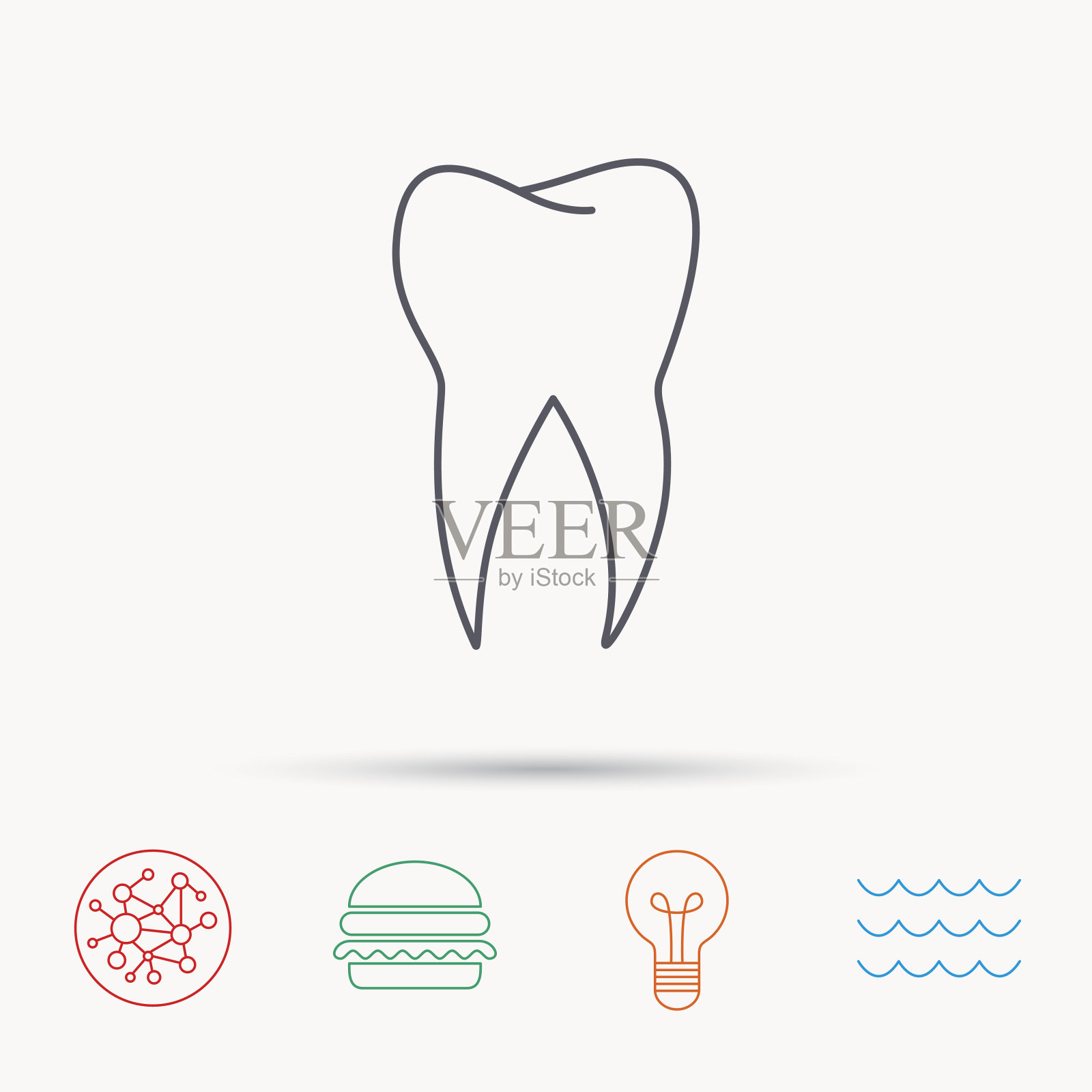 牙齿图标。牙科口腔学的迹象。插画图片素材