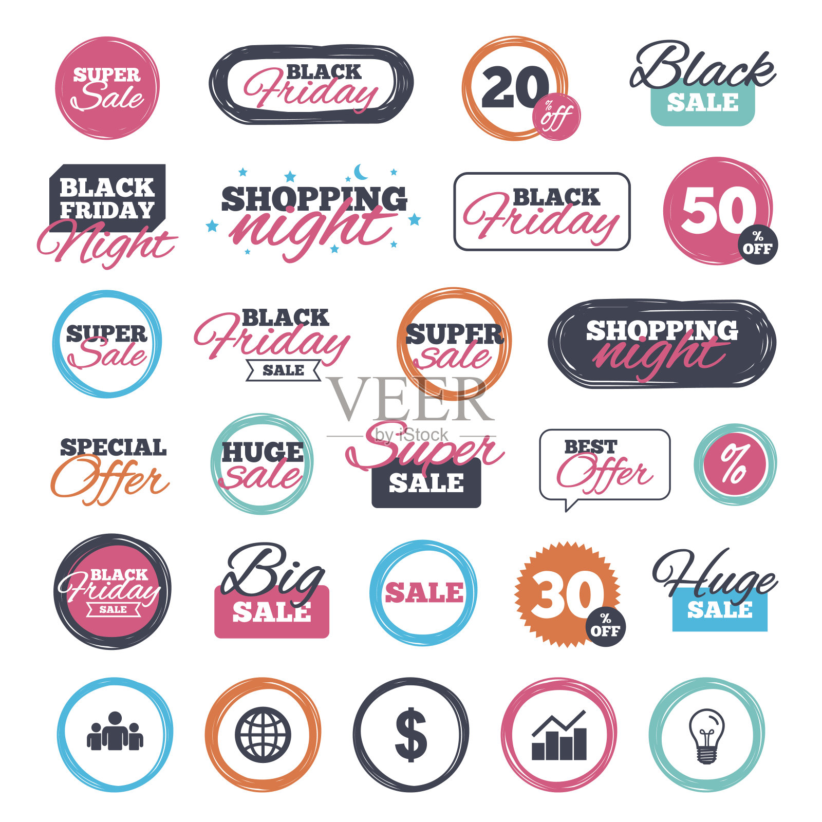 业务的迹象。图形图表和全球图标。设计元素图片