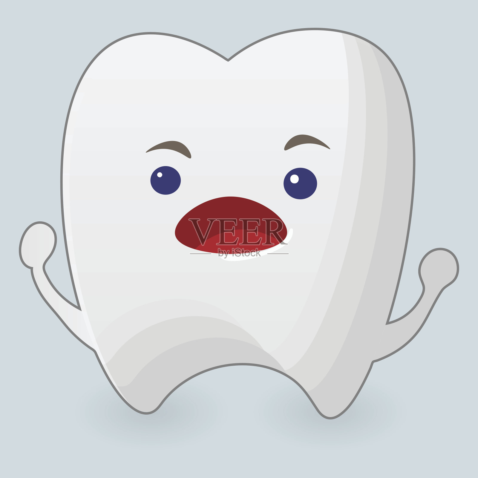 尖叫的牙齿说明插画图片素材