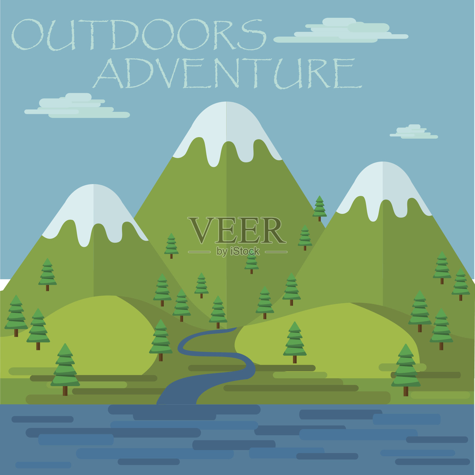 户外探险，自然矢量插图插画图片素材