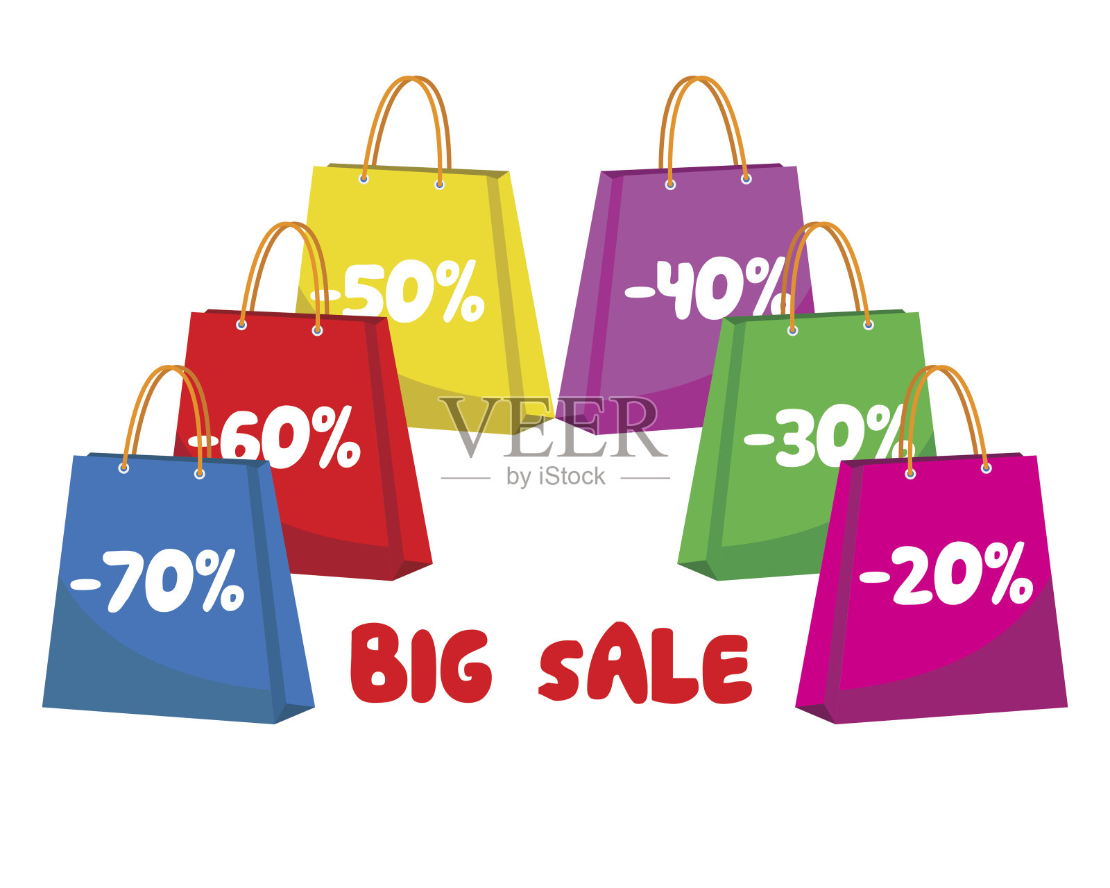 大减价购物袋设计元素图片