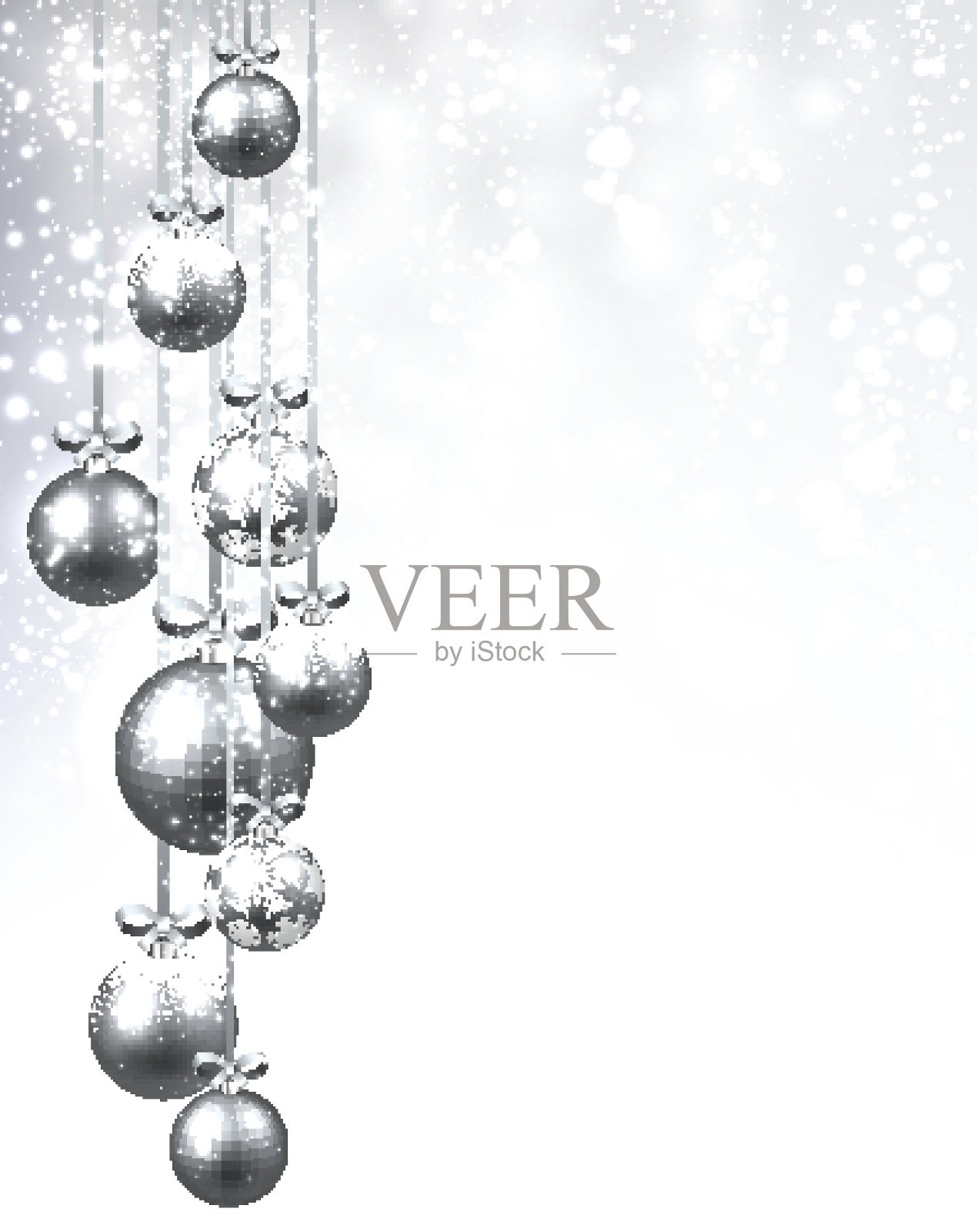 新年背景与圣诞球。插画图片素材