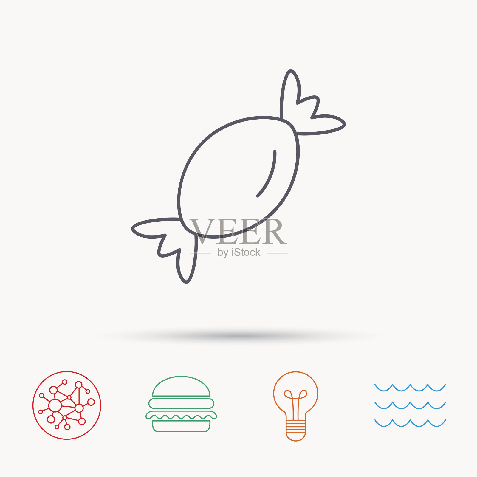 糖果图标。甜糖棒棒糖的标志。插画图片素材