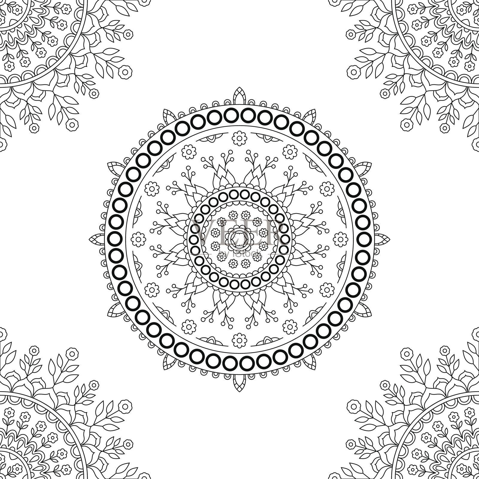 带有圆形装饰的横幅。插画图片素材