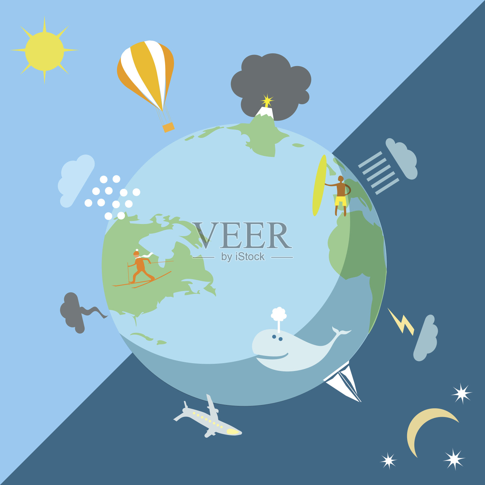 地球上的天气插画图片素材