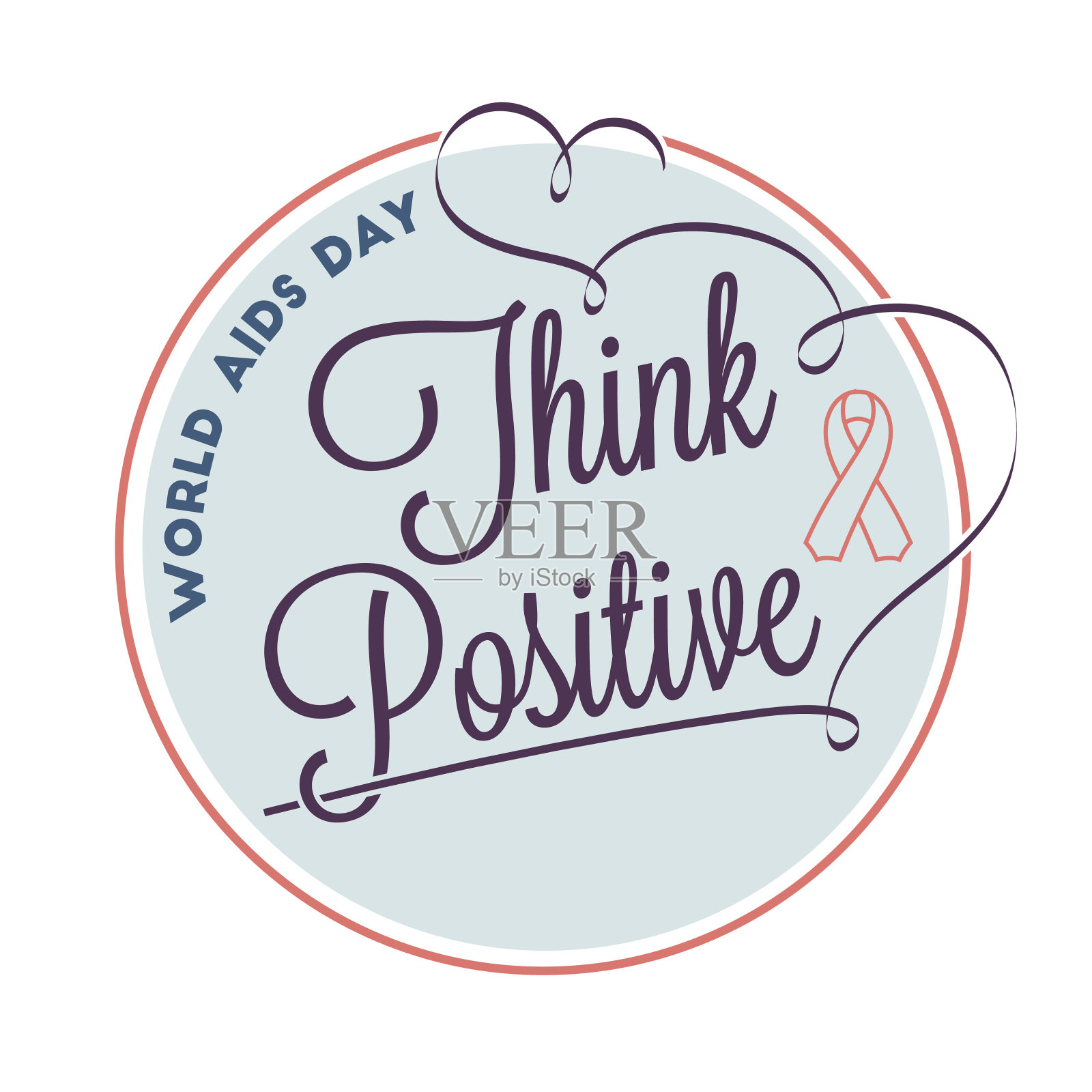 积极思考刻字插画图片素材