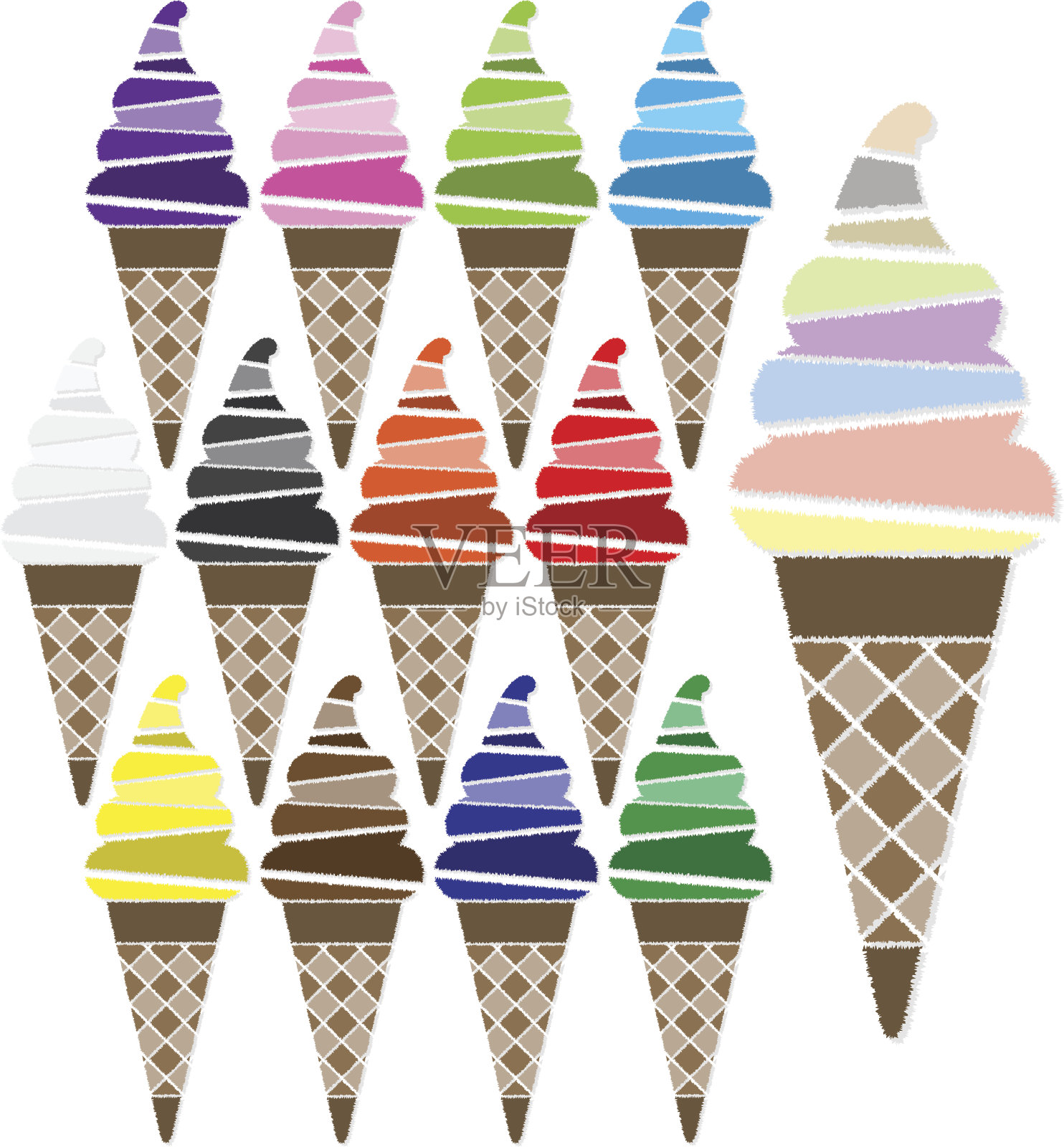 矢量集的冰淇淋图标设计元素图片