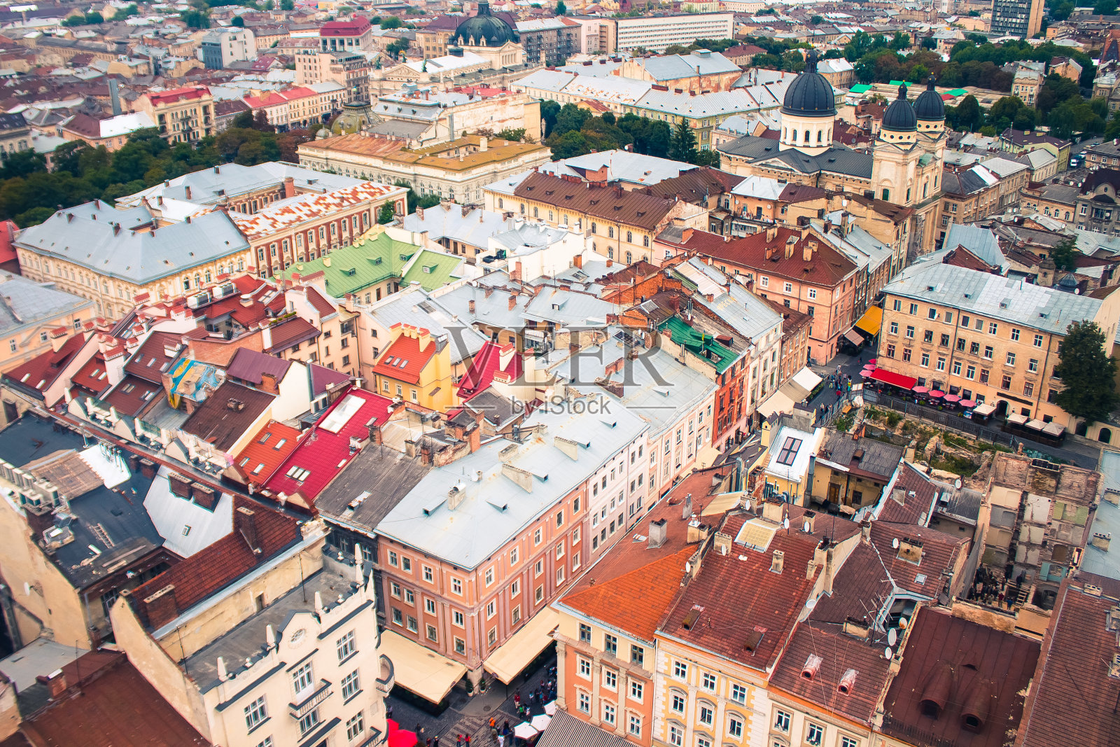 古老的欧洲城镇景观。里沃夫,乌克兰照片摄影图片