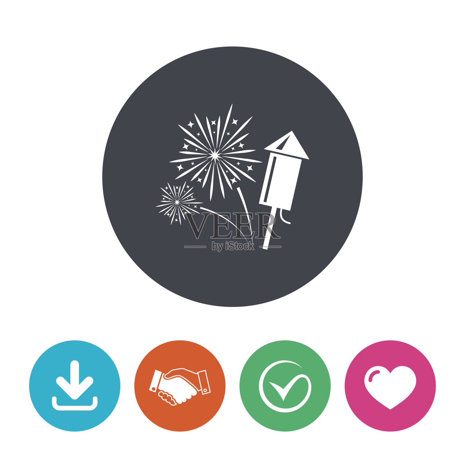 烟火信号图标。爆炸的烟花表演图标素材