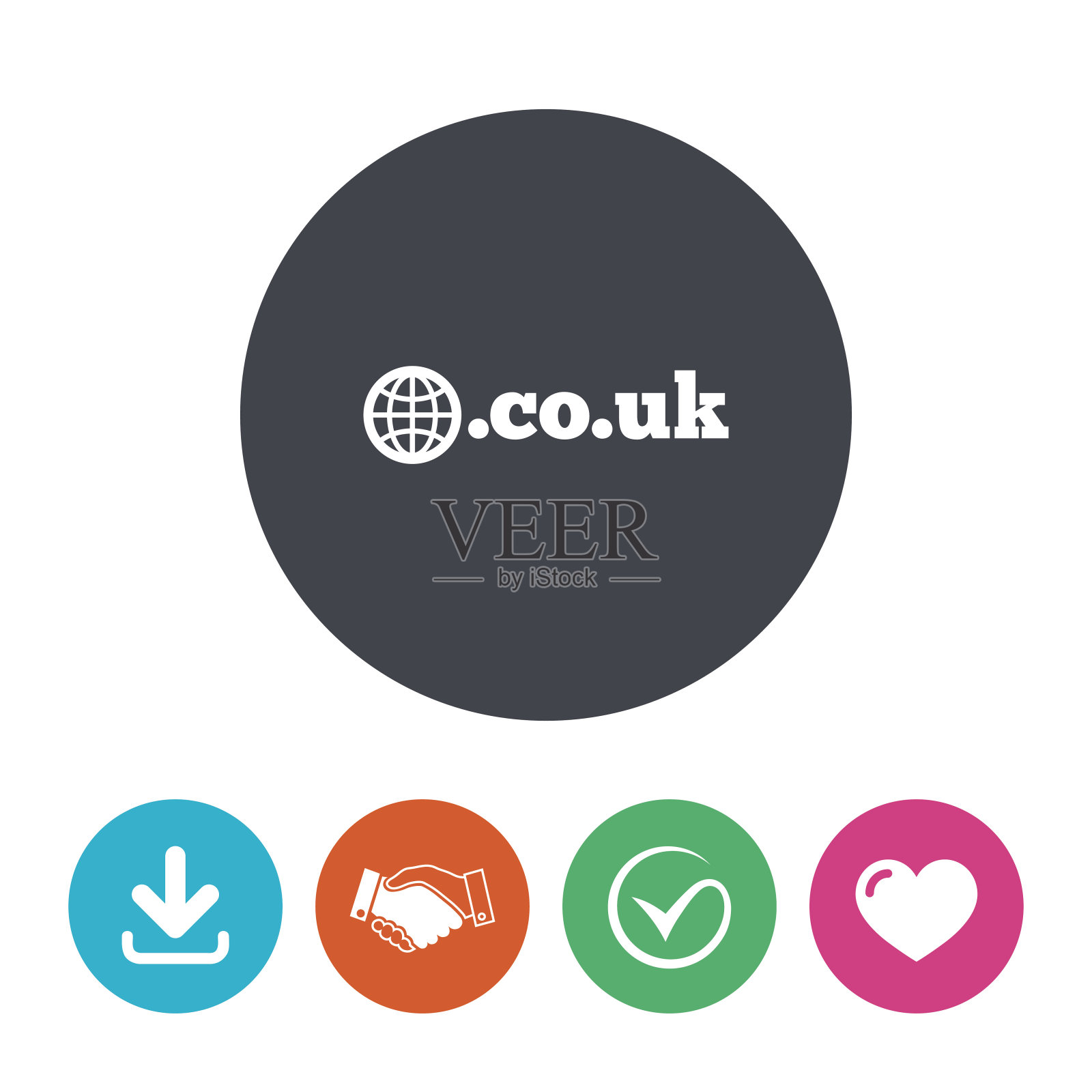 域名uk标志图标。英国互联网子域名图标素材