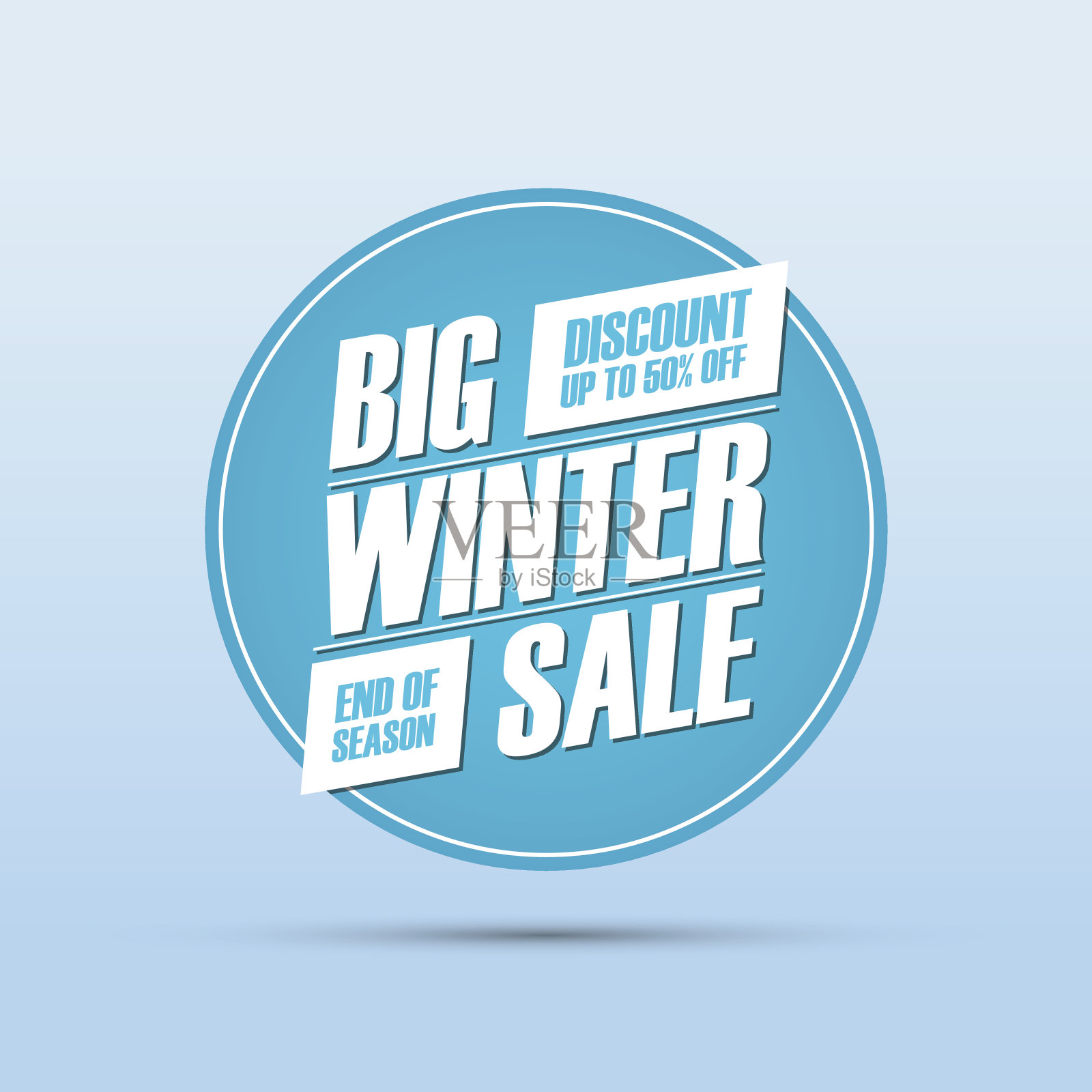 大冬季销售。季末特价横幅。设计元素图片