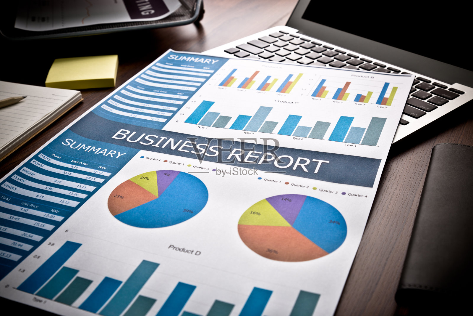 显示商业和财务报告。会计照片摄影图片