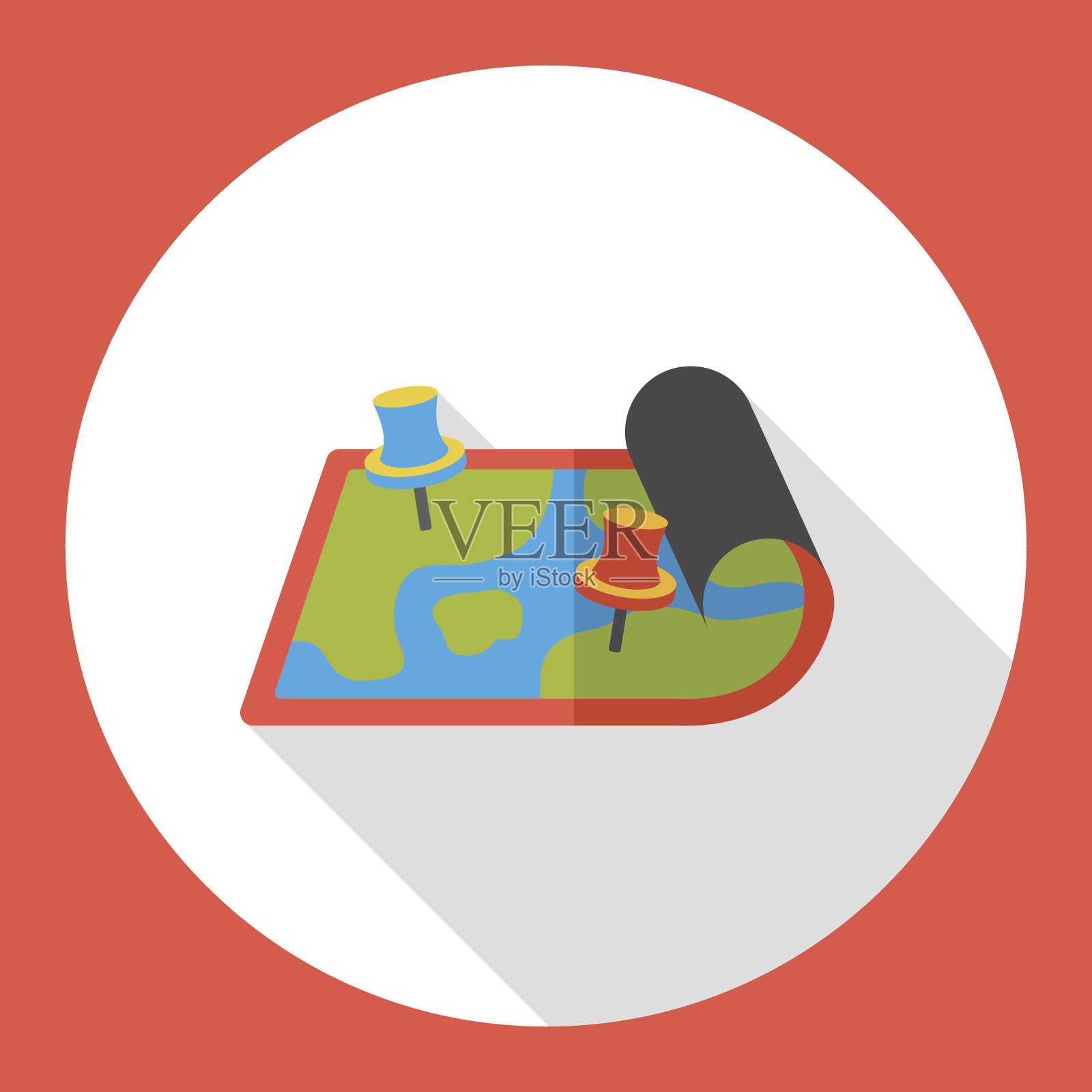 地图位置平面图标插画图片素材