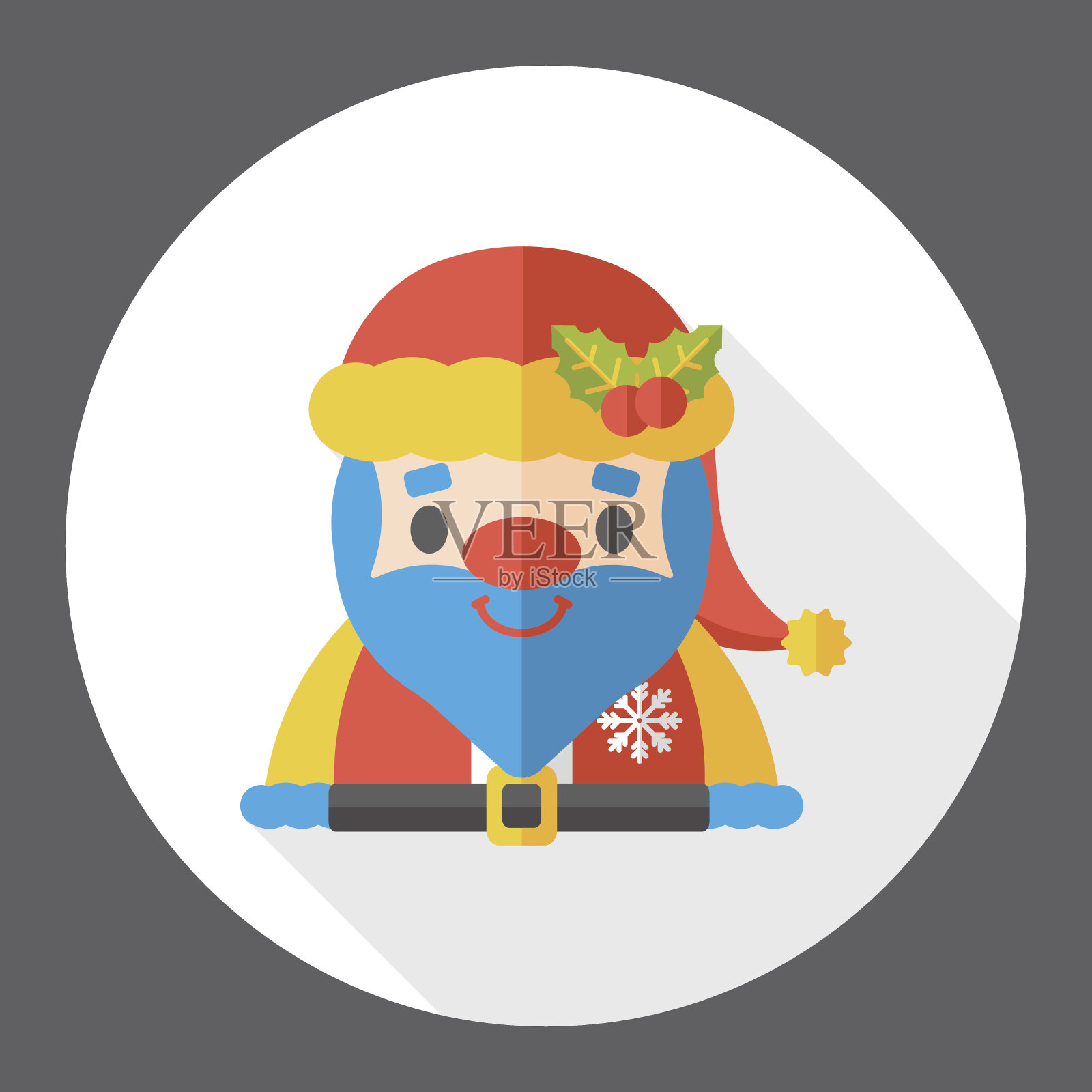 圣诞老人扁图标插画图片素材