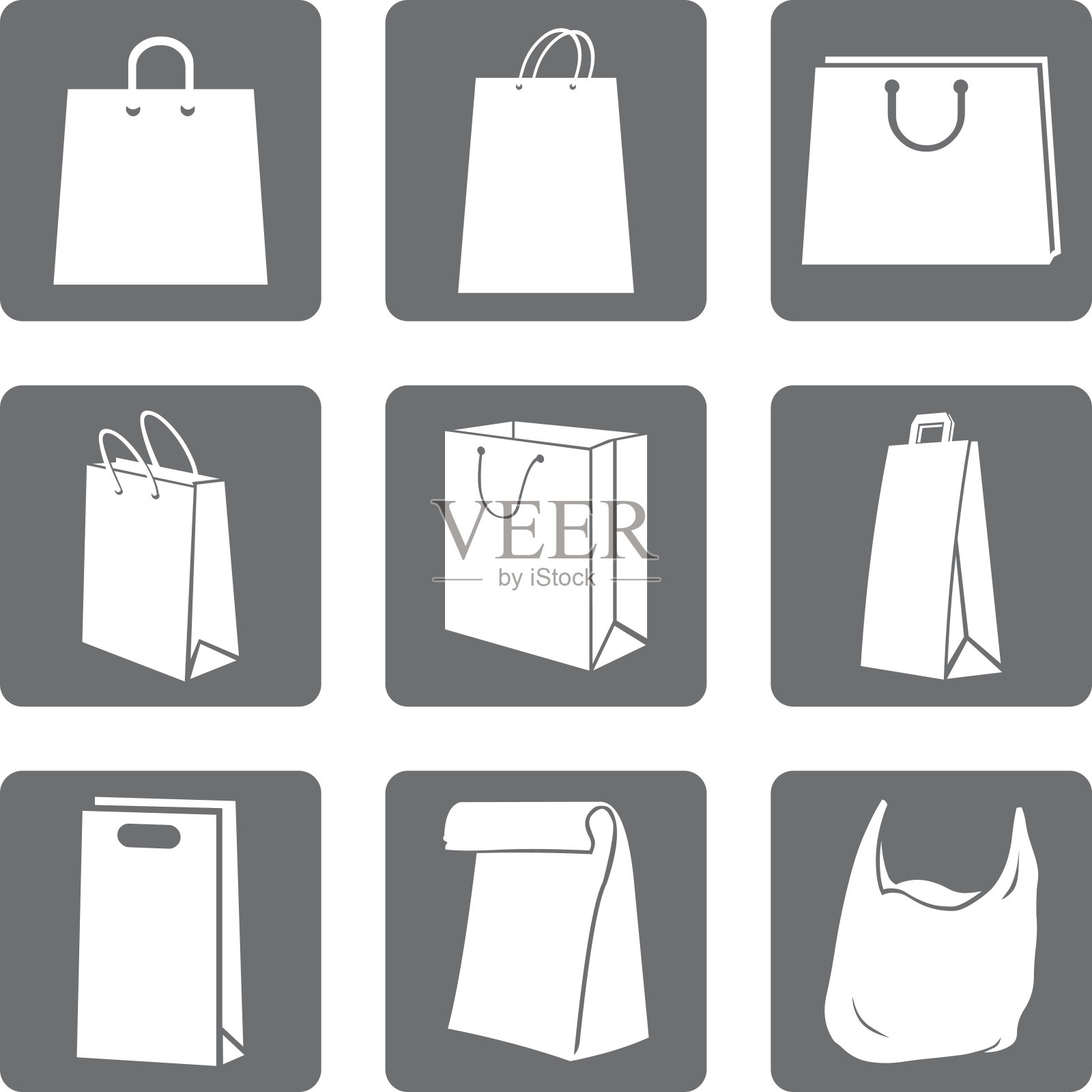 购物袋图标向量集插画图片素材