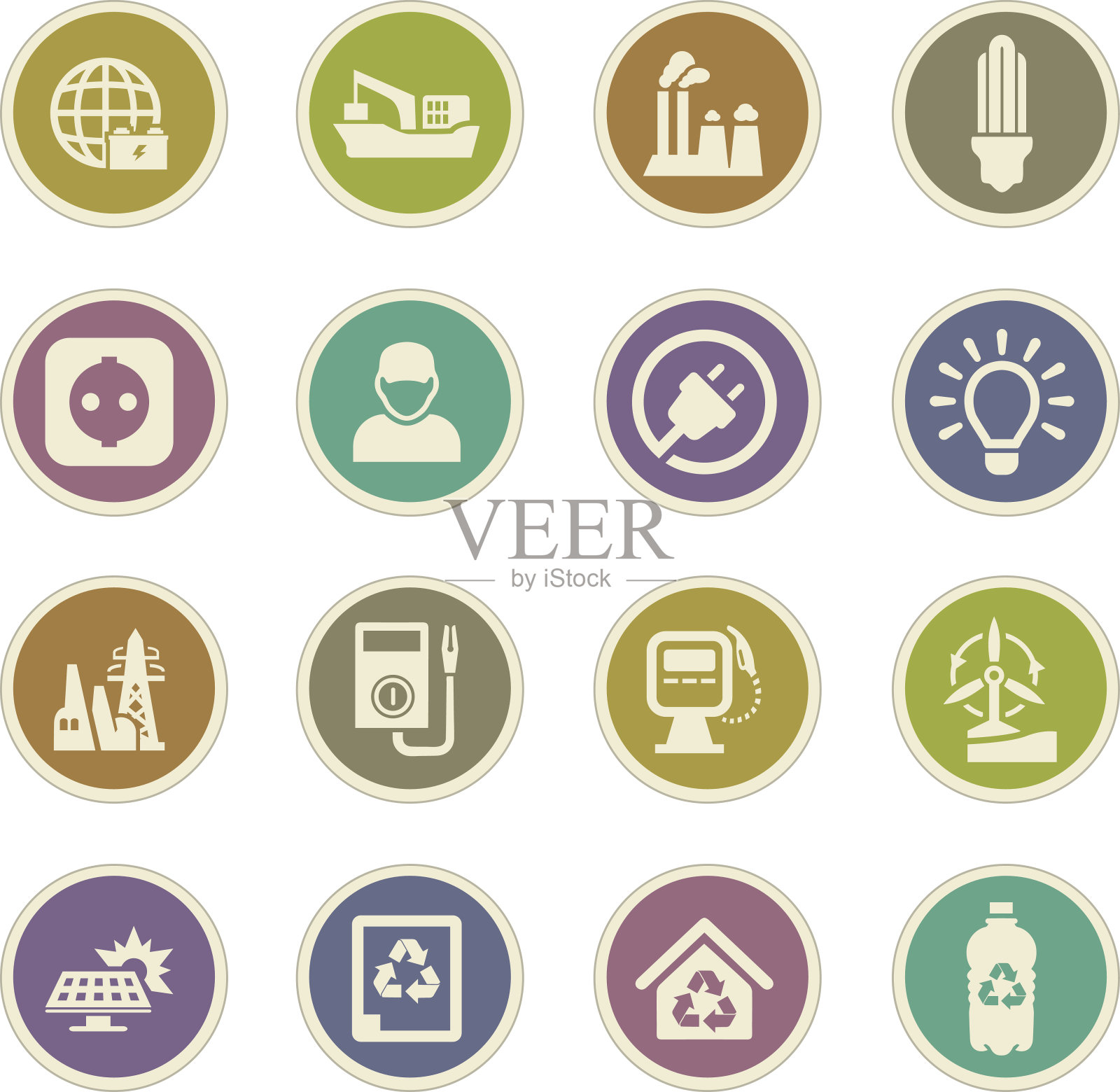 替代能源图标套装图标素材