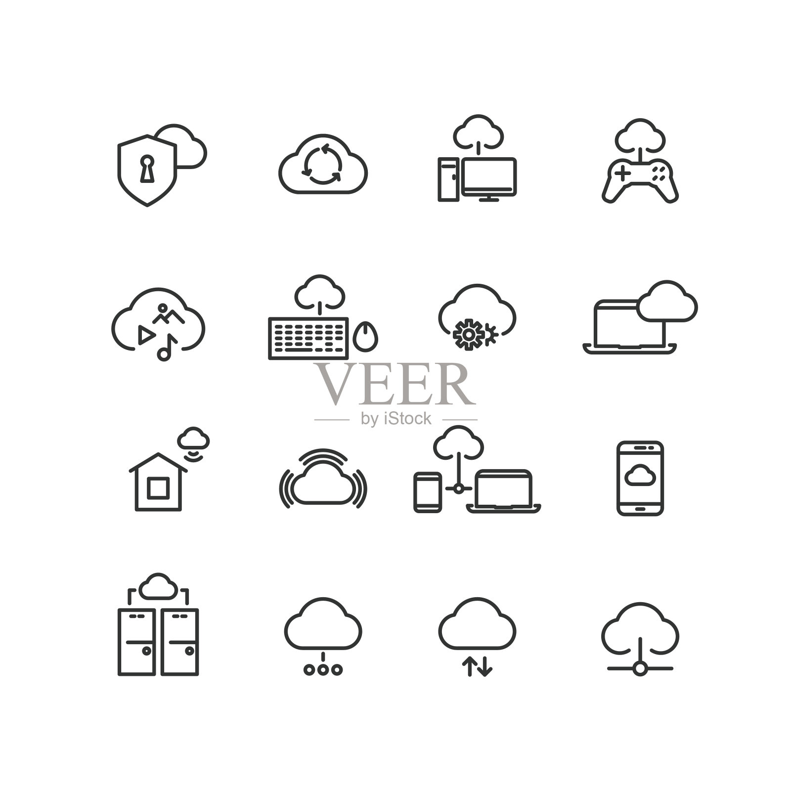 云计算线向量图标图标素材