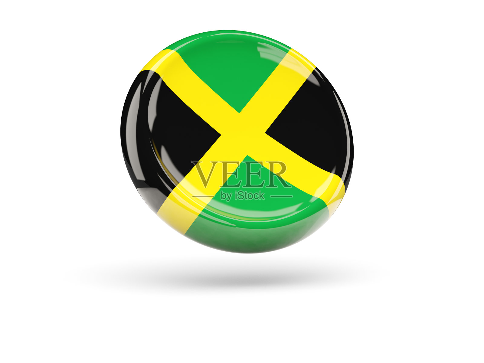 牙买加国旗。圆形图标照片摄影图片