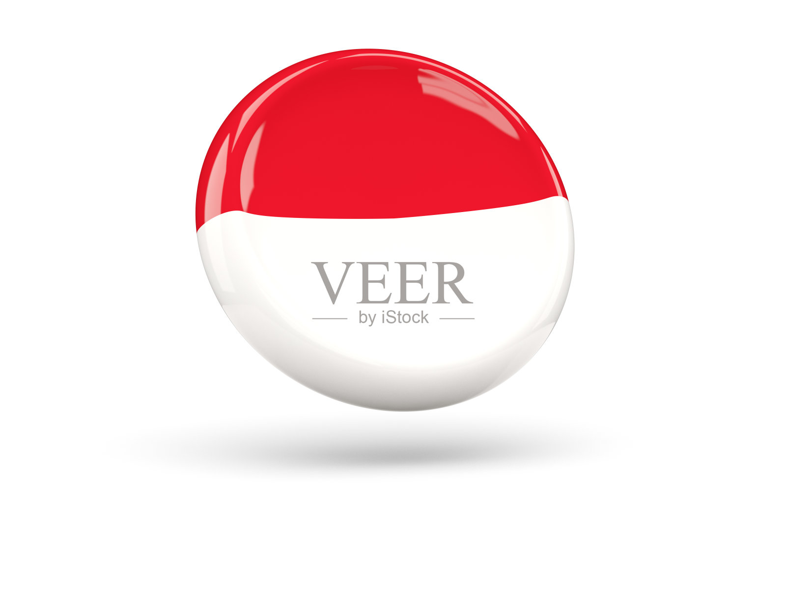 摩纳哥的旗帜。圆形图标照片摄影图片