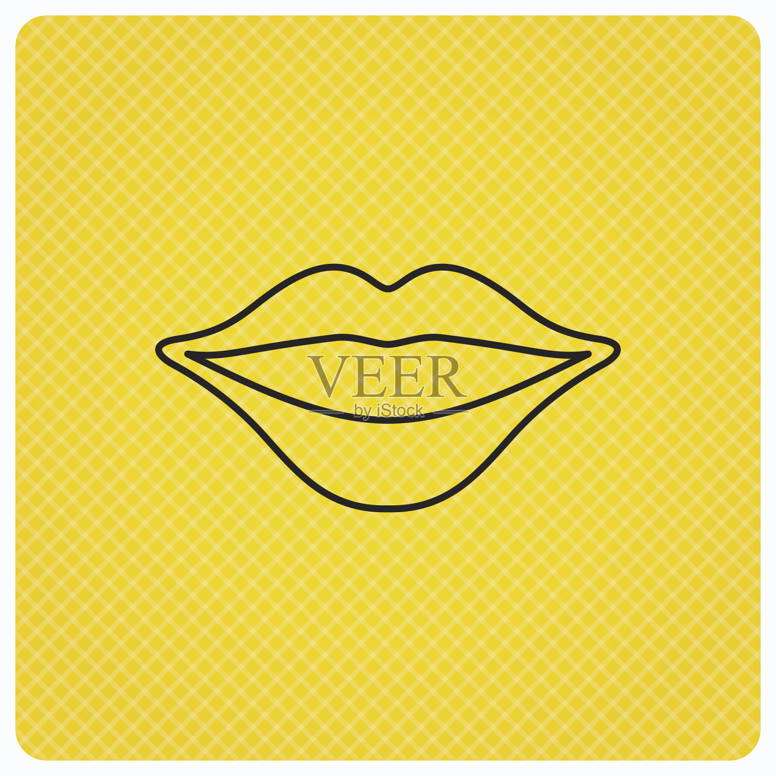 嘴唇图标。微笑的嘴的迹象。插画图片素材