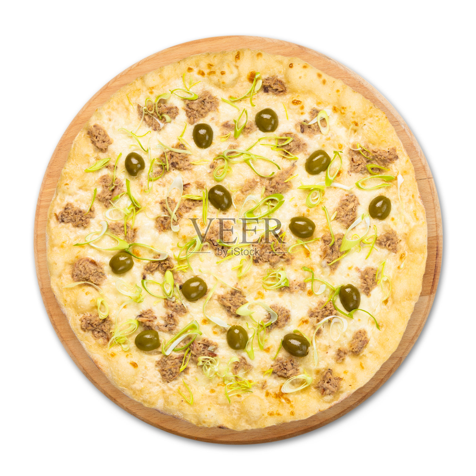 美味的海鲜橄榄披萨照片摄影图片