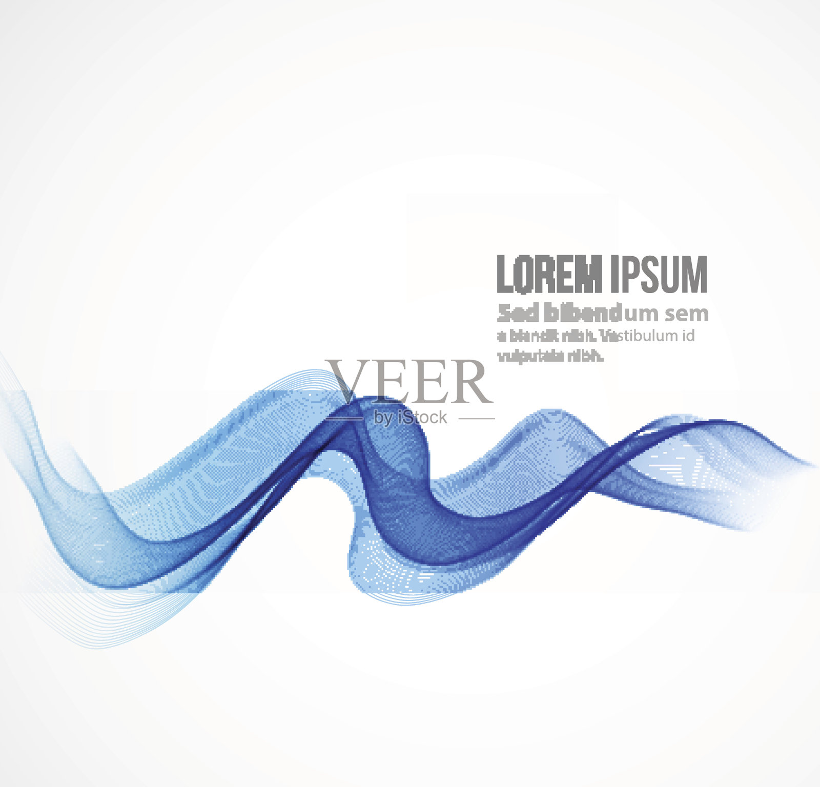 抽象矢量背景，蓝色波插画图片素材