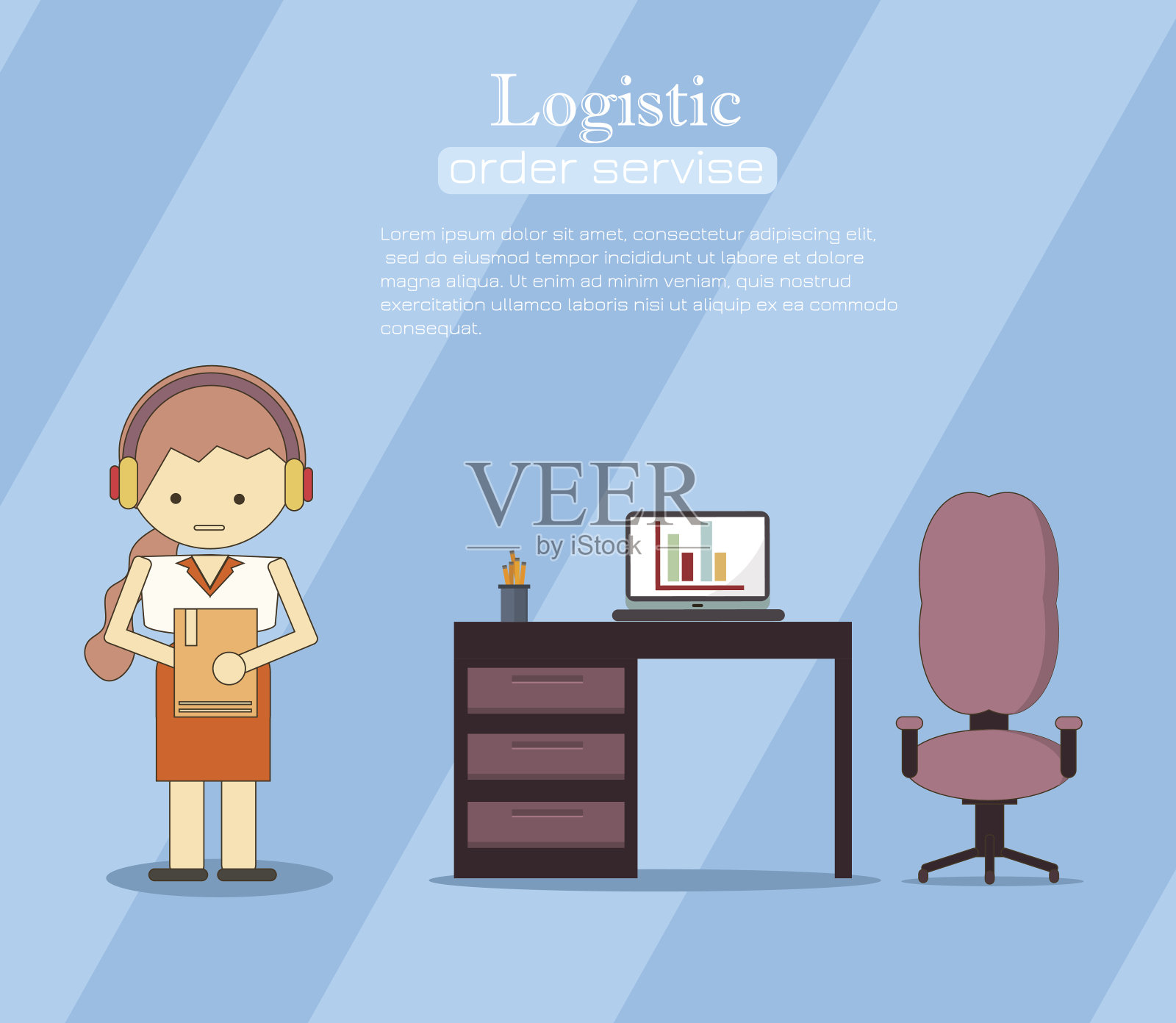 仓储物流和交付旗帜矢量集插画图片素材