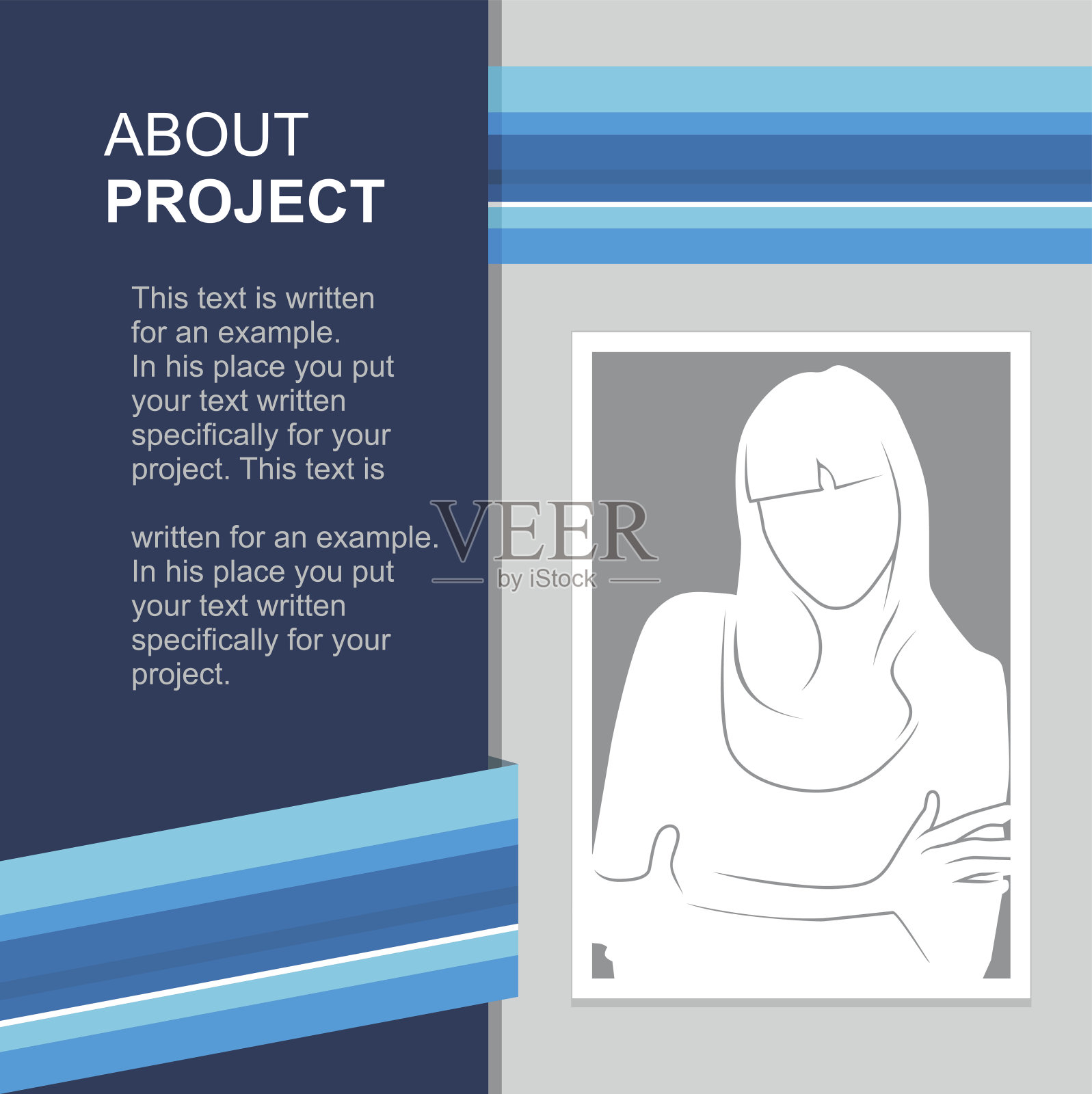 打印模板与照片插入。矢量图设计模板素材