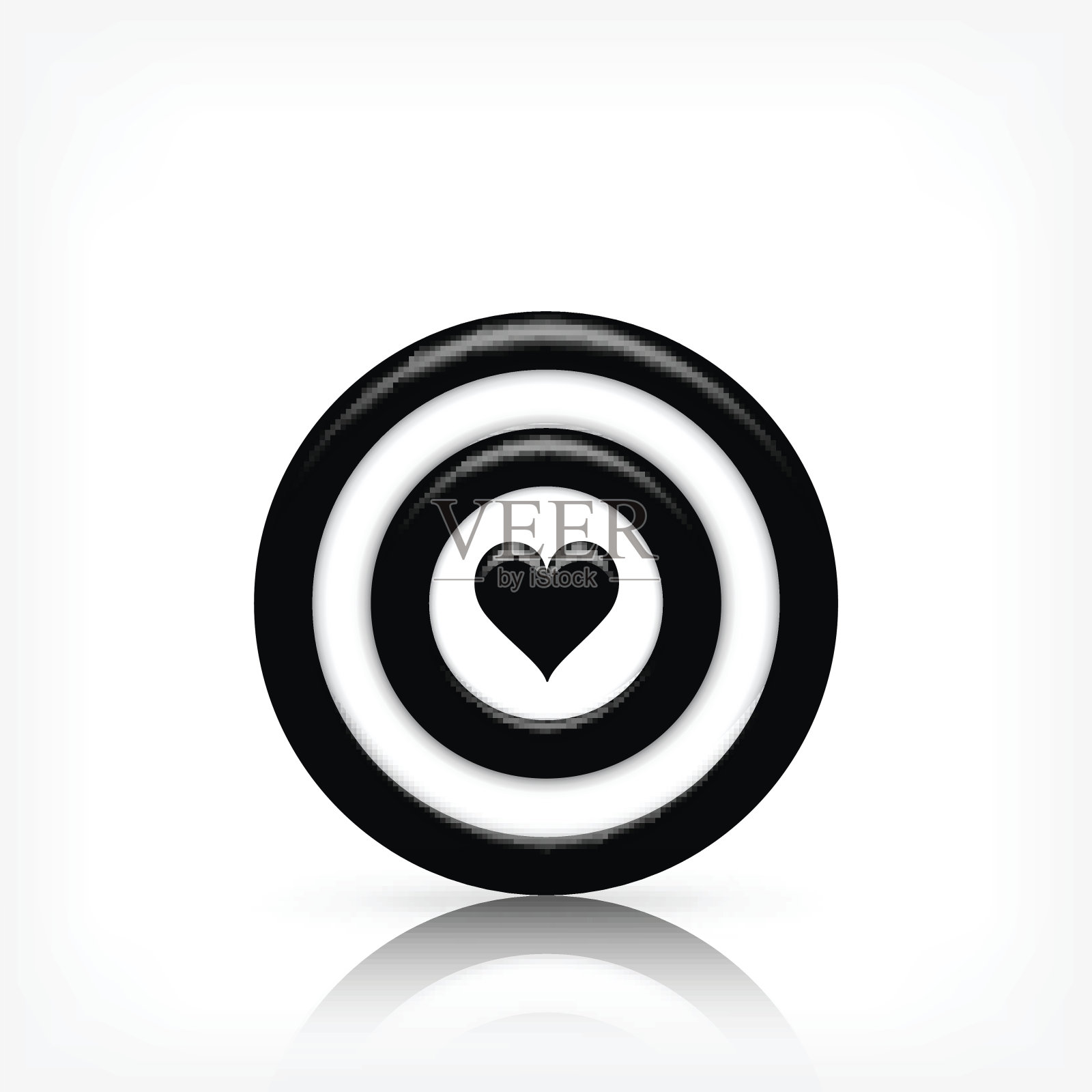 矢量插图。目标的心。情人节。爱。目的设计元素图片