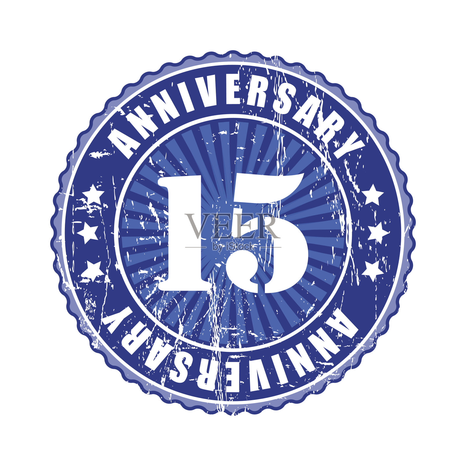 15周年纪念邮票。插画图片素材