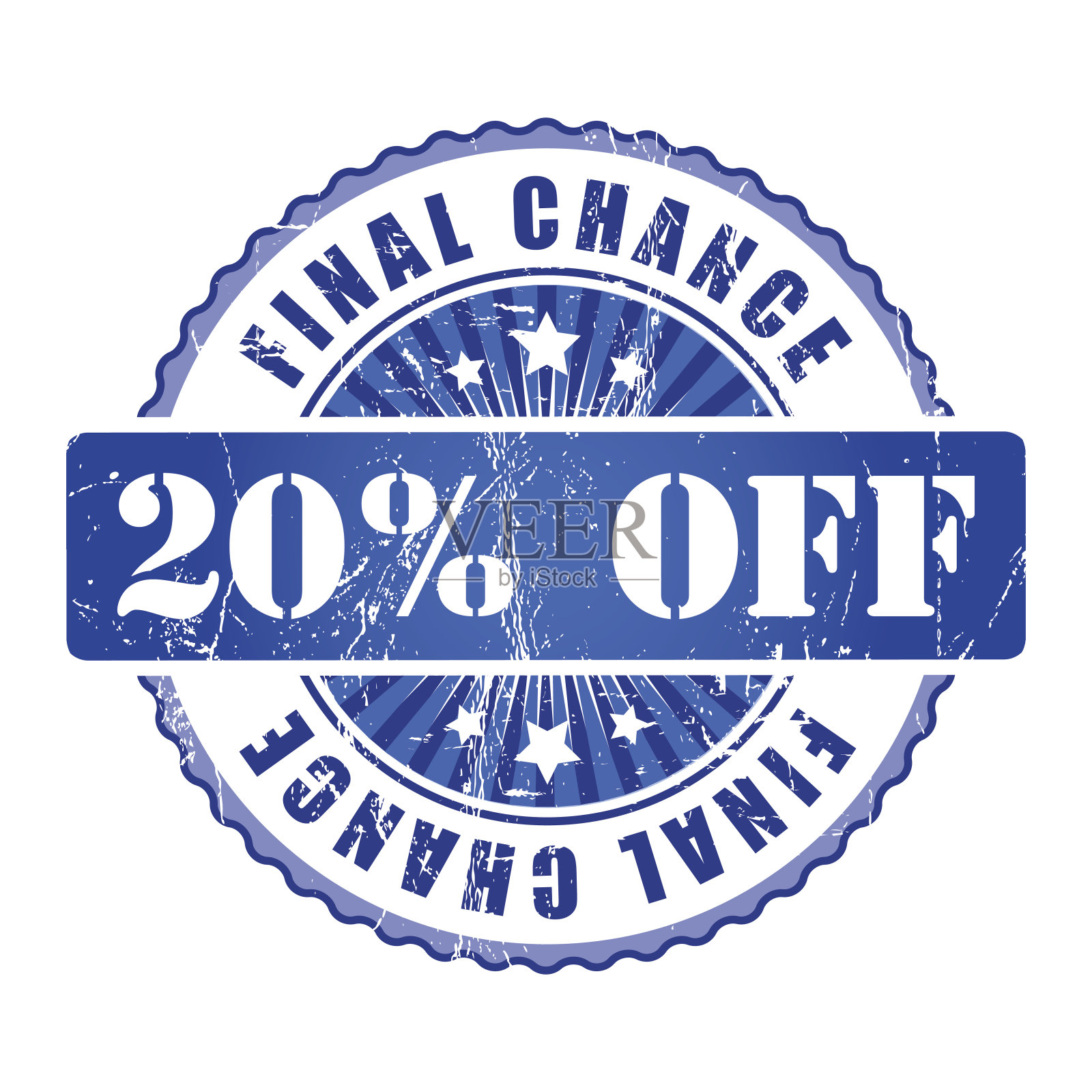 20%最终机会邮票。设计元素图片