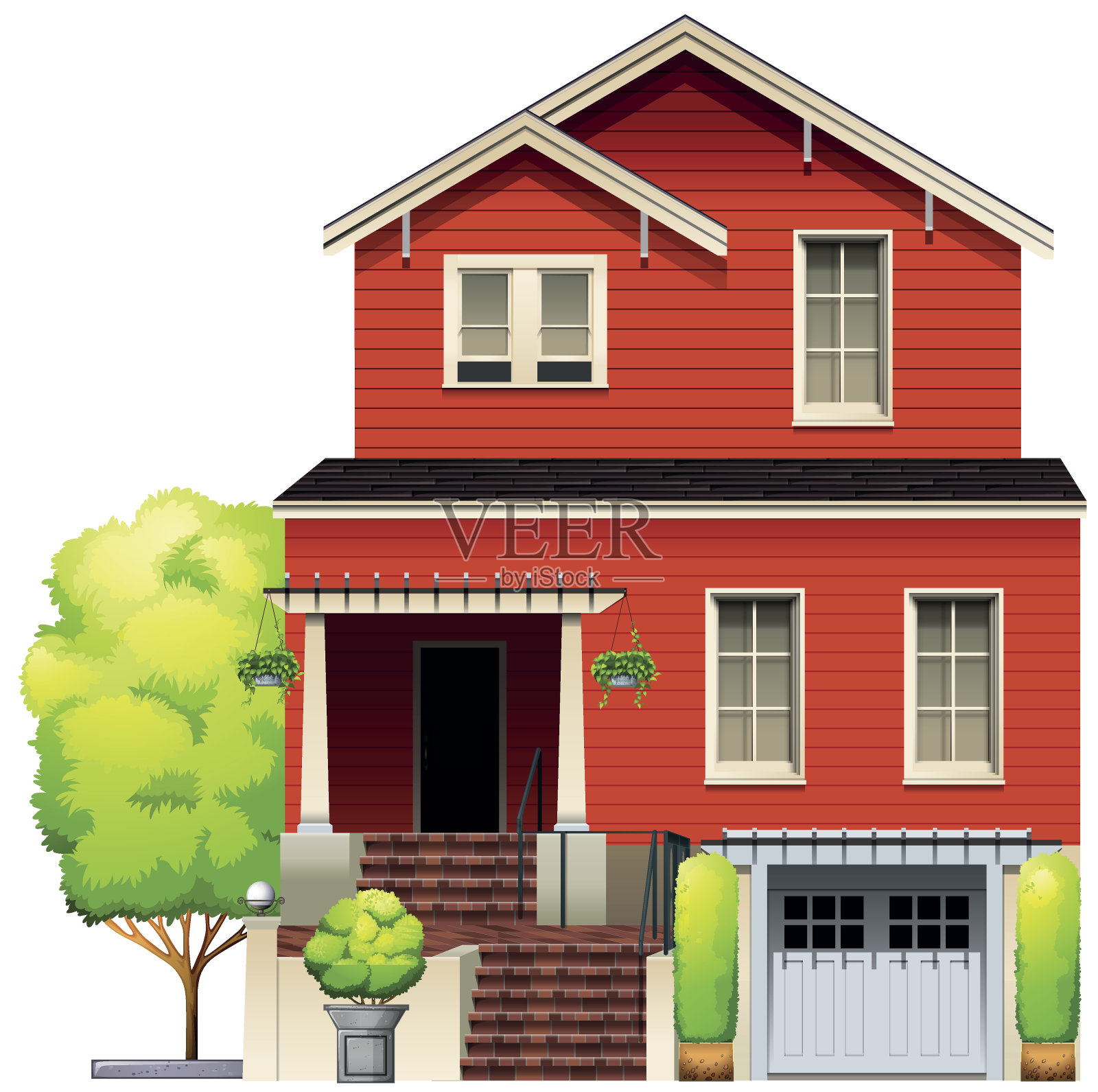 一个橙色的建筑设计元素图片