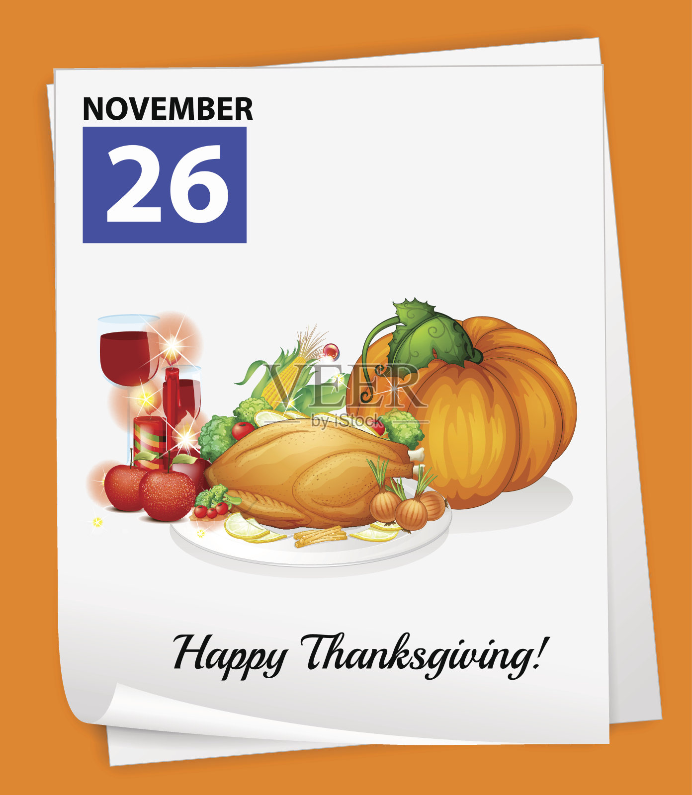 日历显示11月26日设计模板素材