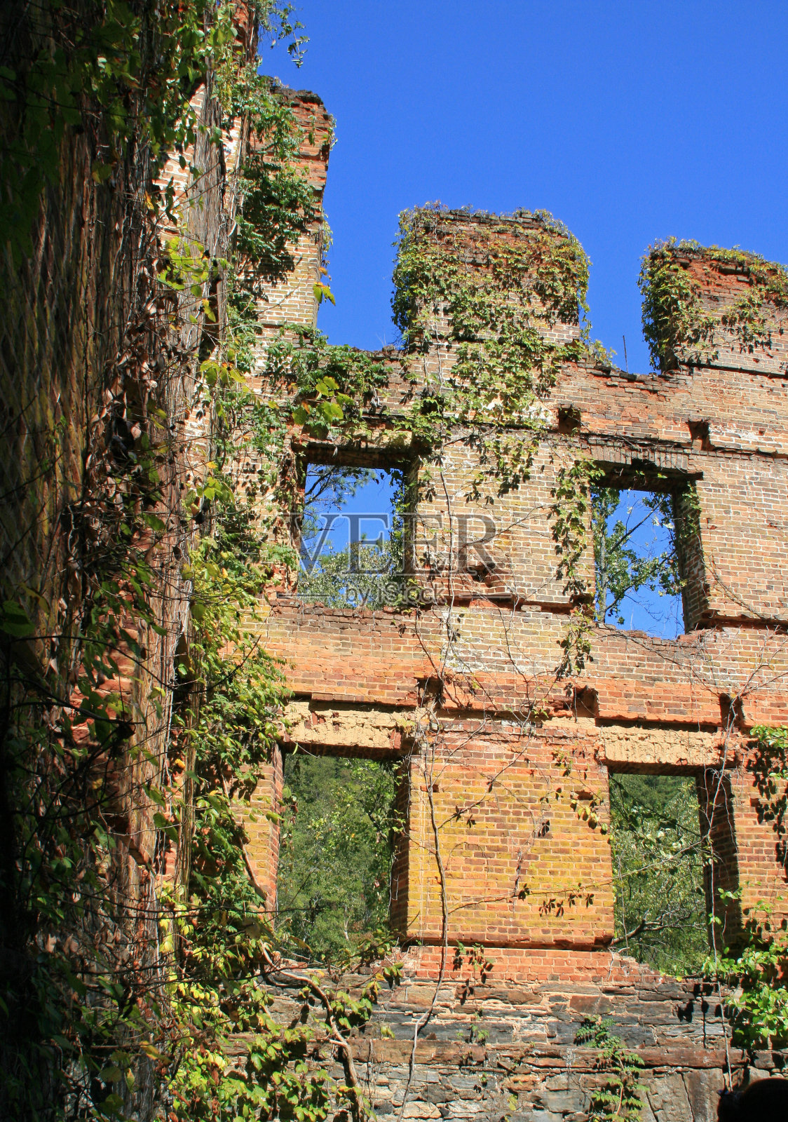 佐治亚州甜水溪州立公园的磨坊遗址照片摄影图片