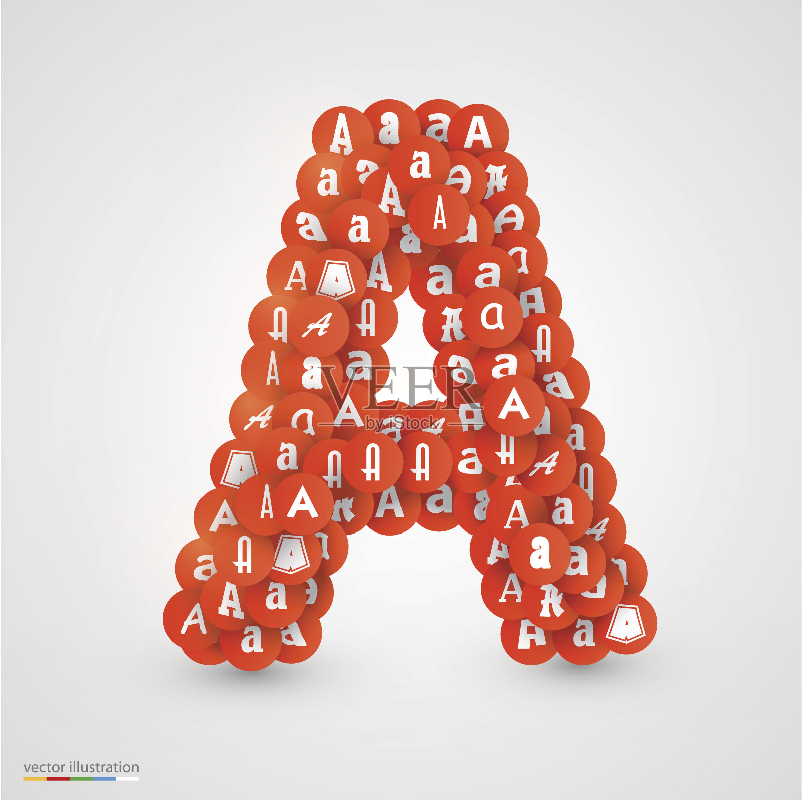 字母A由小片组成。向量设计元素图片