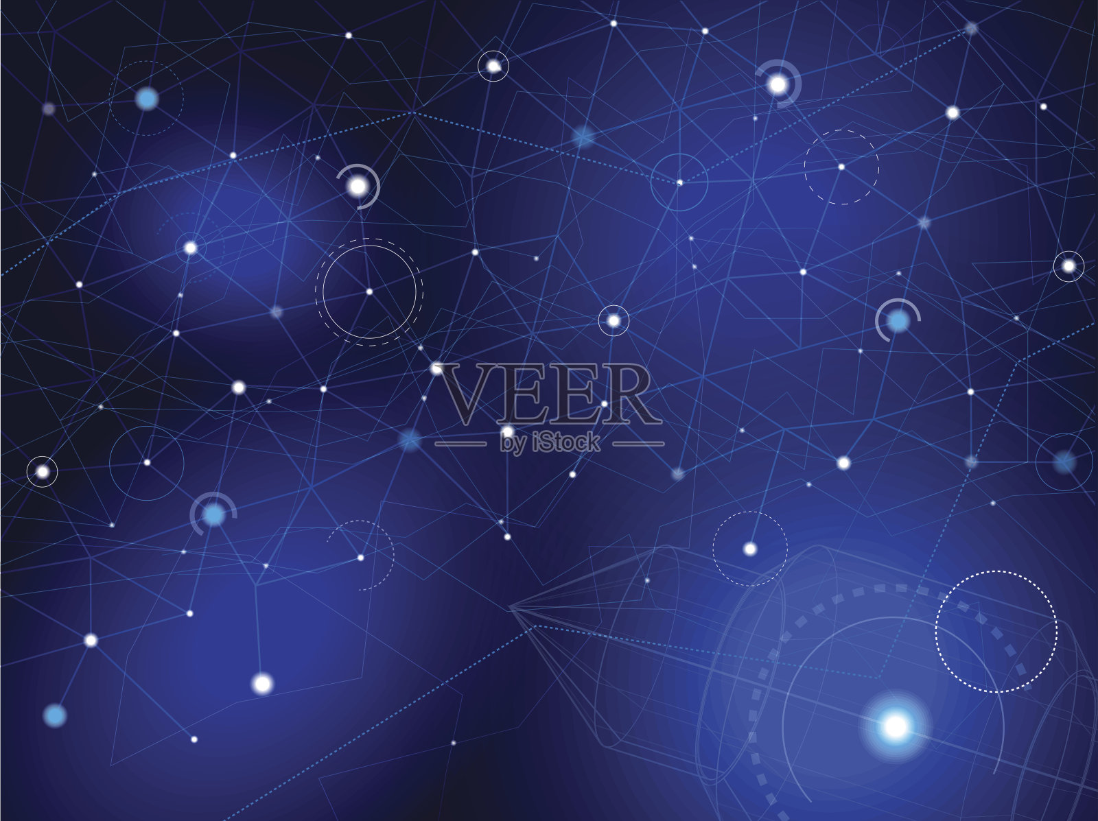 太空地图与火箭。插画图片素材