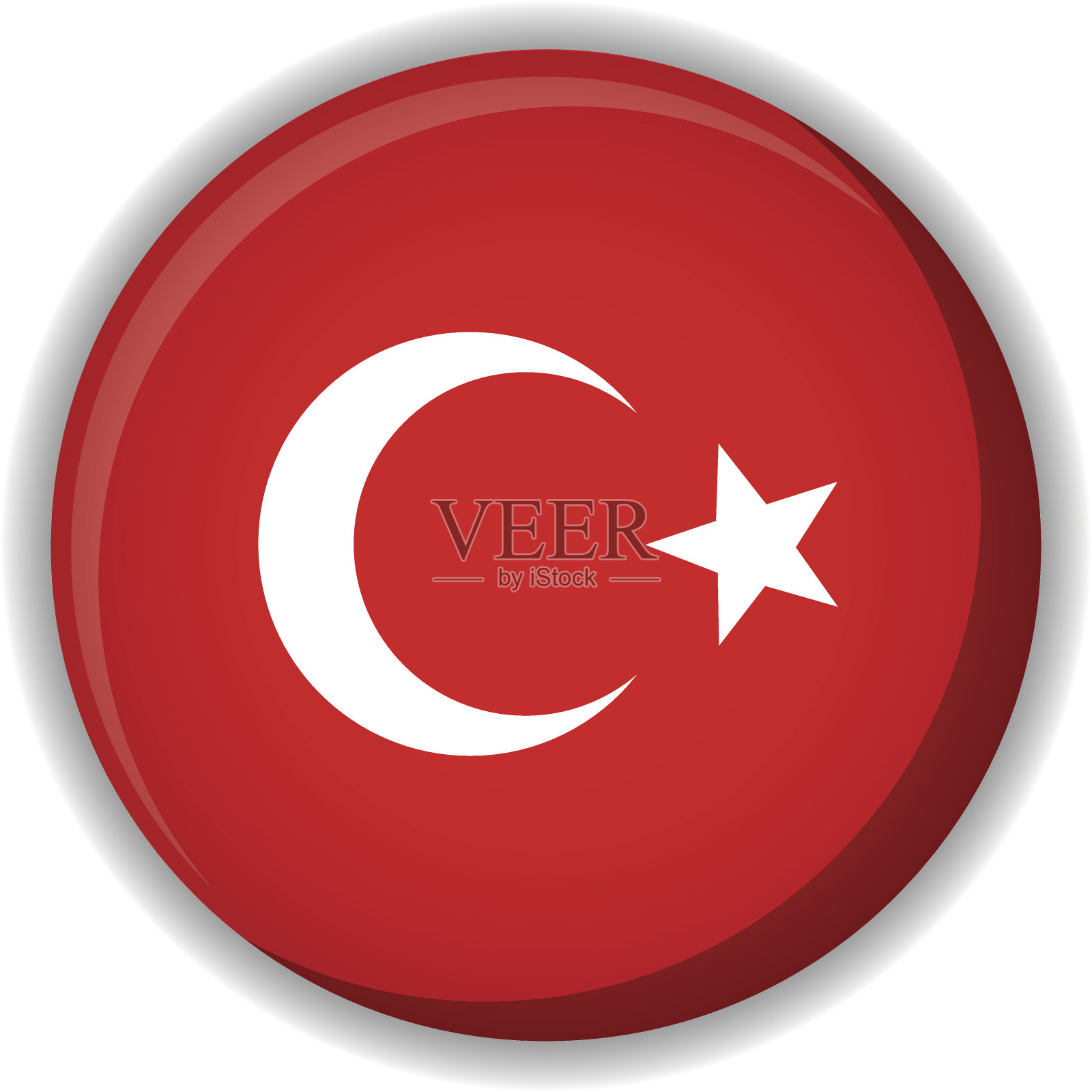 土耳其国旗矢量图标按钮插画图片素材