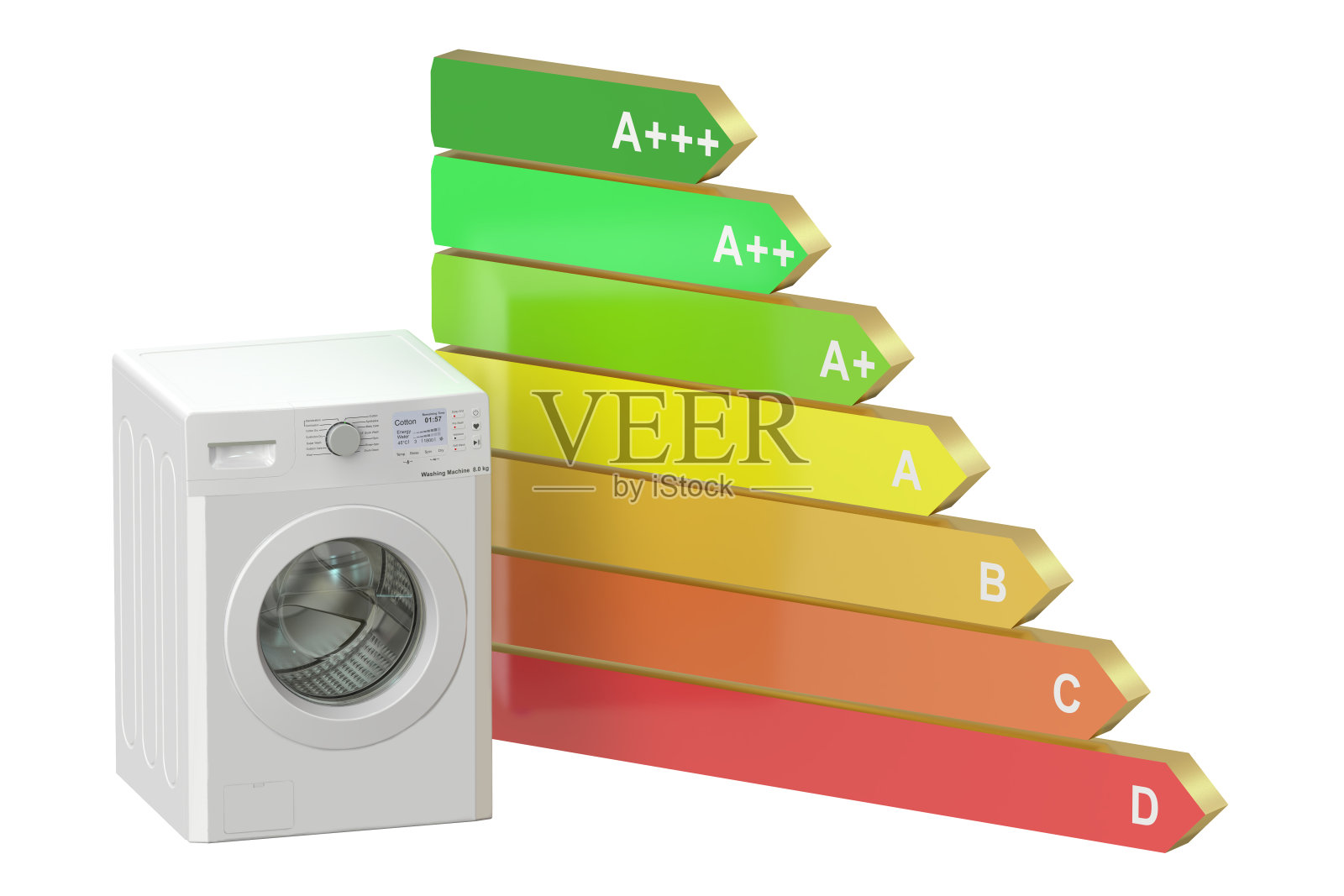 节能理念与洗衣机照片摄影图片