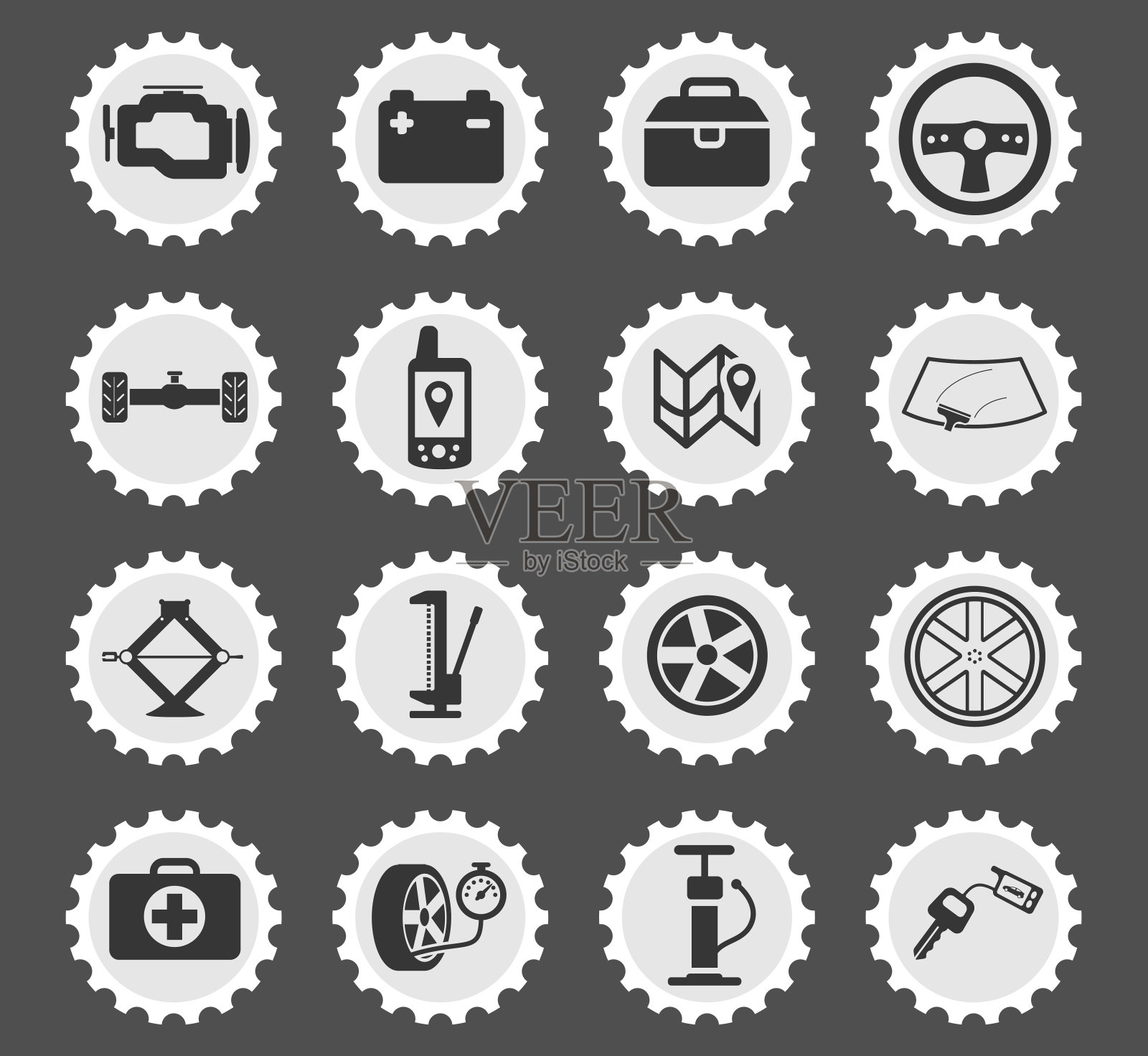 汽车商店图标集图标素材