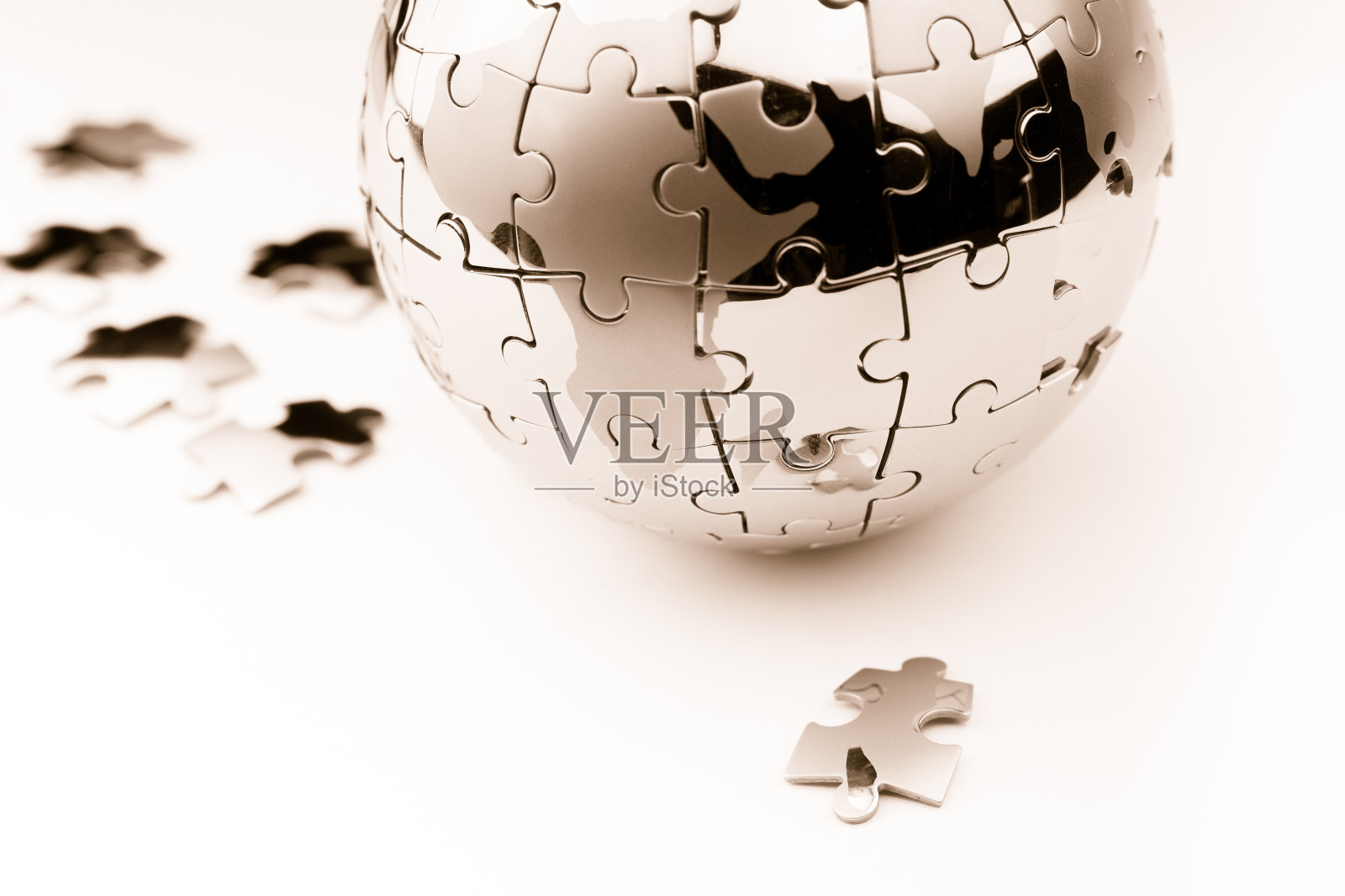 全球战略和解决方案的业务理念，拼图游戏照片摄影图片