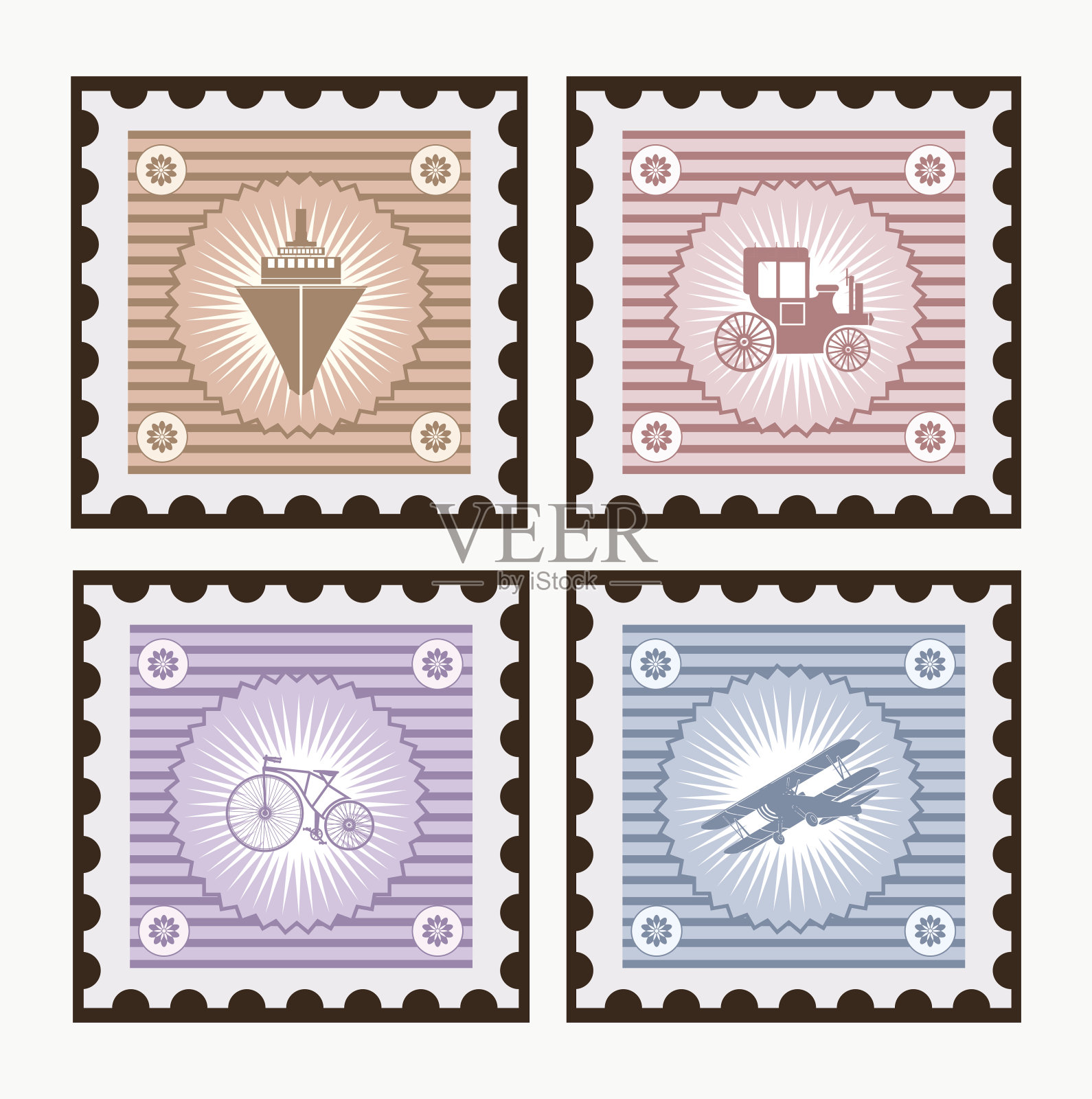 旧的邮资插画图片素材