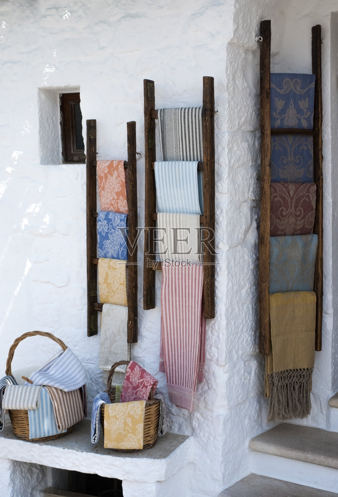 阿尔贝贝洛的传统棉布毛巾店照片摄影图片