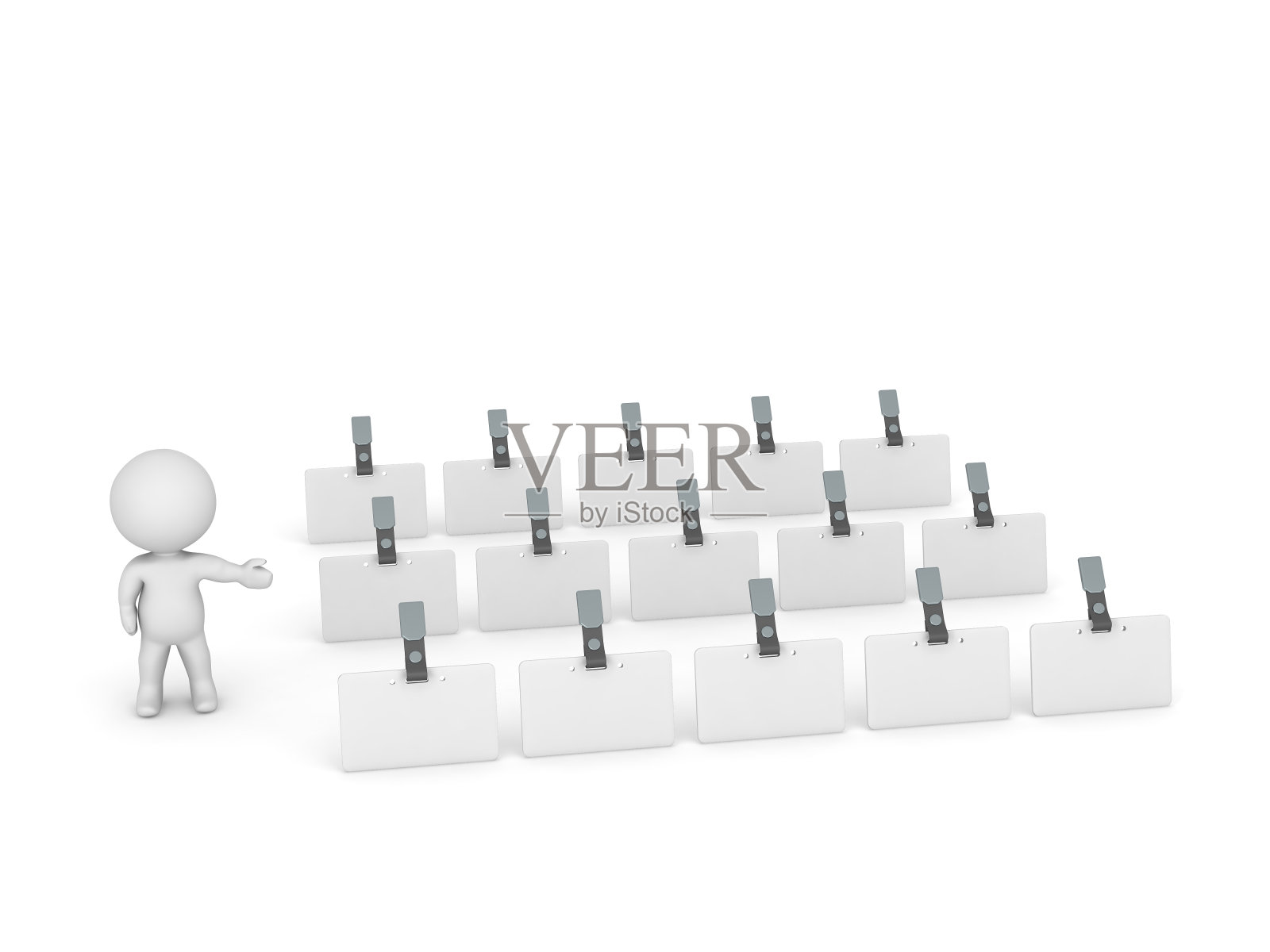 3D角色显示许多名字徽章照片摄影图片