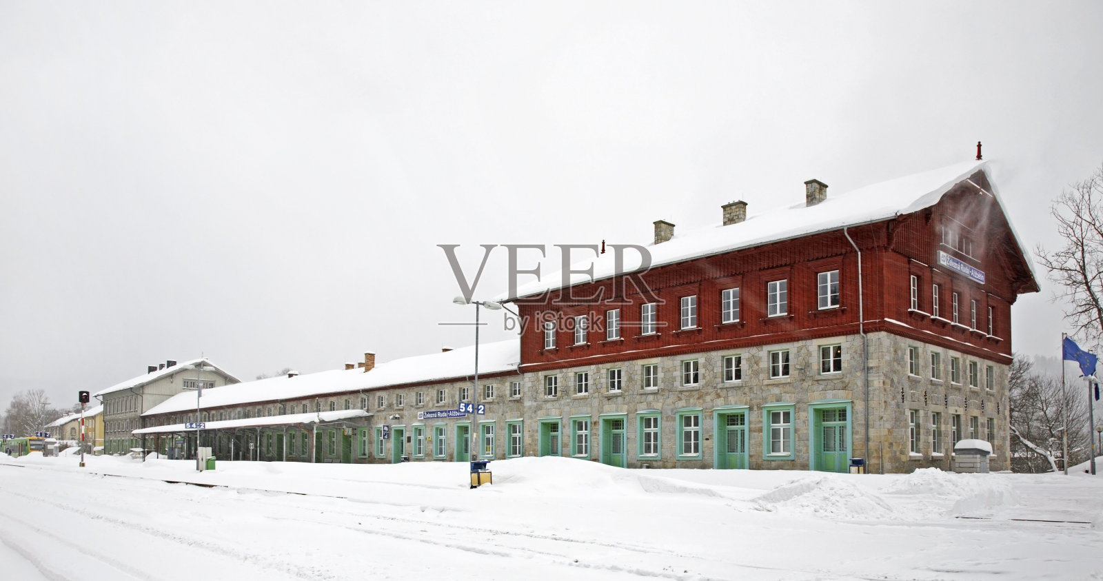 Zelezna Ruda火车站。捷克共和国照片摄影图片